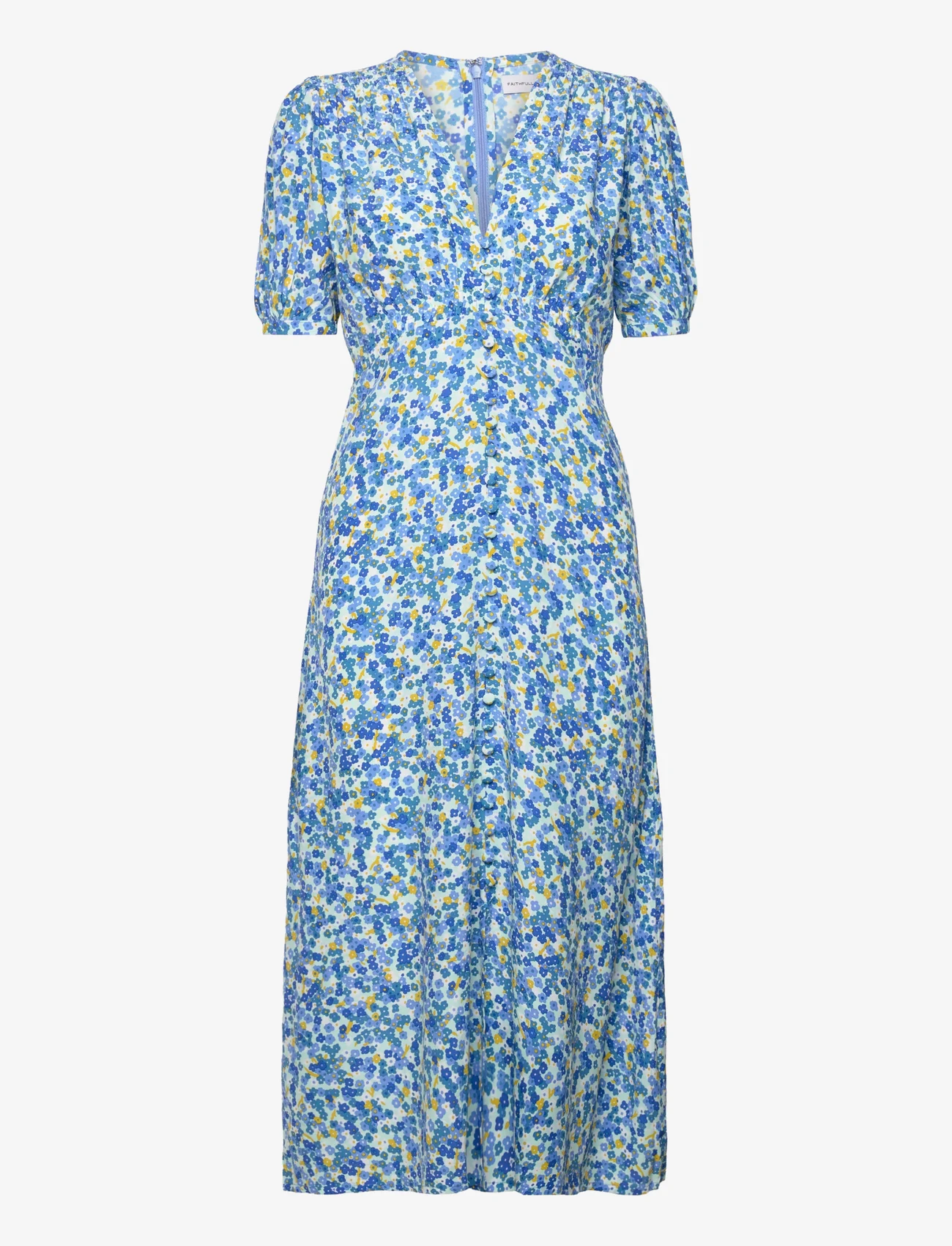Faithfull The Brand - BELLAVISTA MIDI DRESS - festkläder till outletpriser - lou floral print - blue - 0
