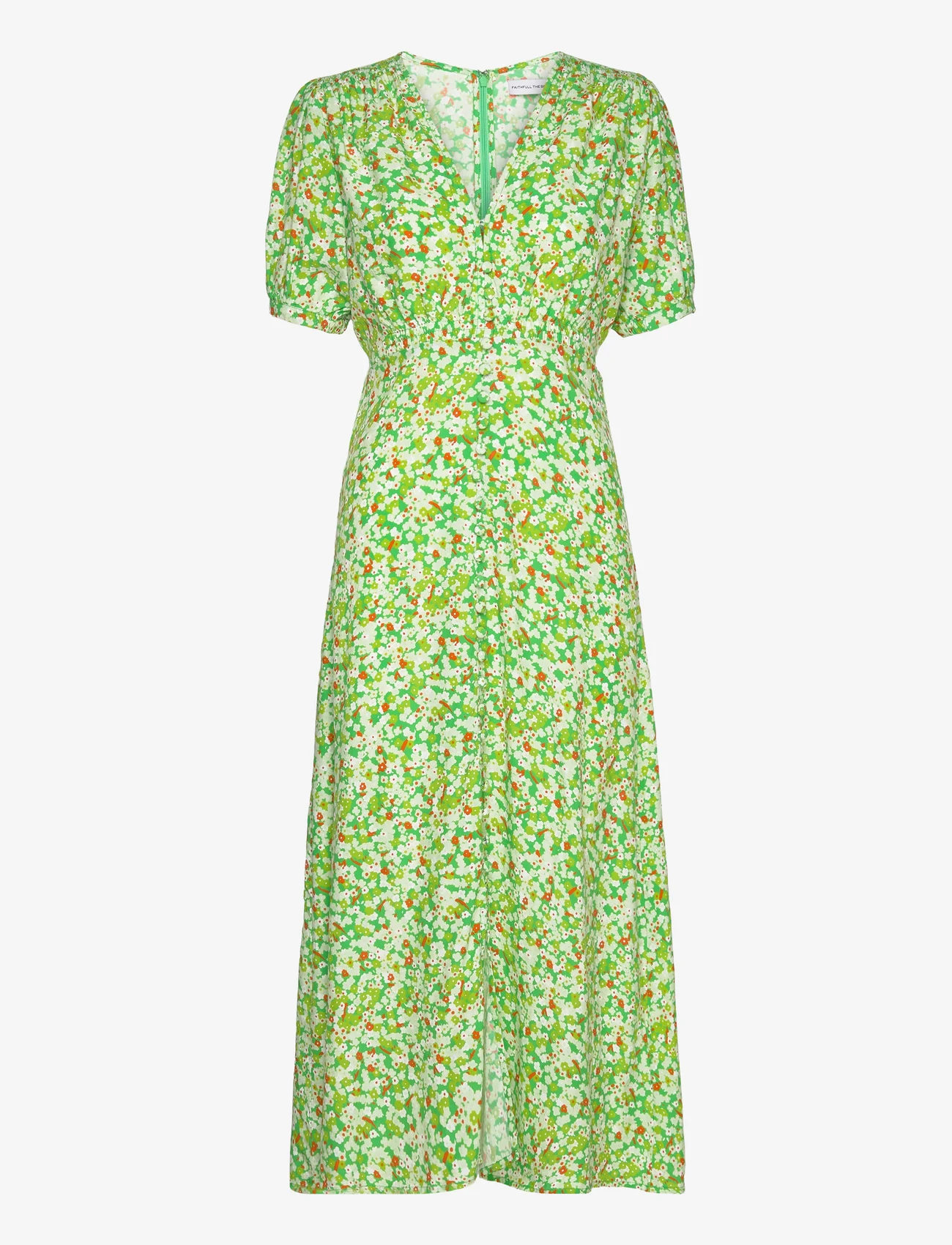 Faithfull The Brand - BELLAVISTA MIDI DRESS - vakarėlių drabužiai išparduotuvių kainomis - lou floral print - green - 0