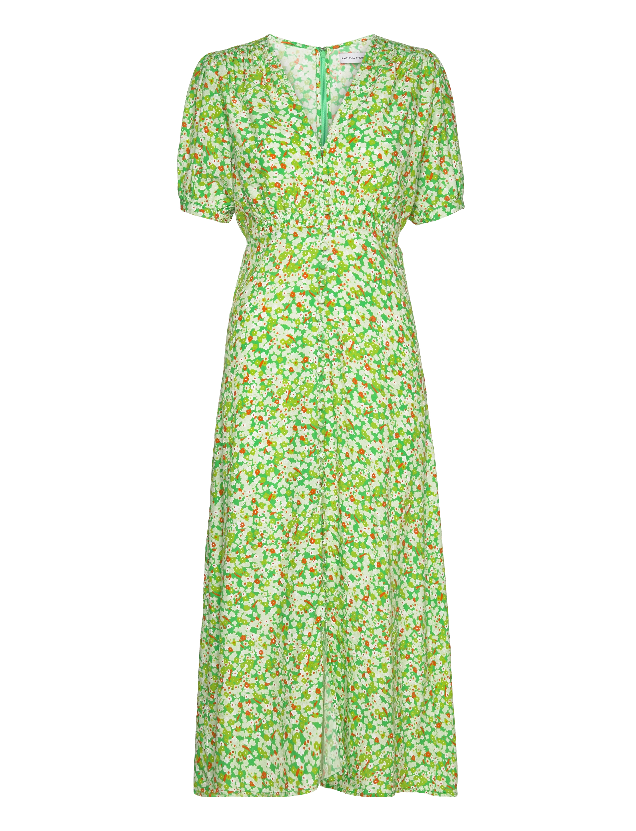 Faithfull The Brand BELLAVISTA MIDI DRESS - Faithfull The Brand - LOU FLORAL PRINT - GREEN / green
