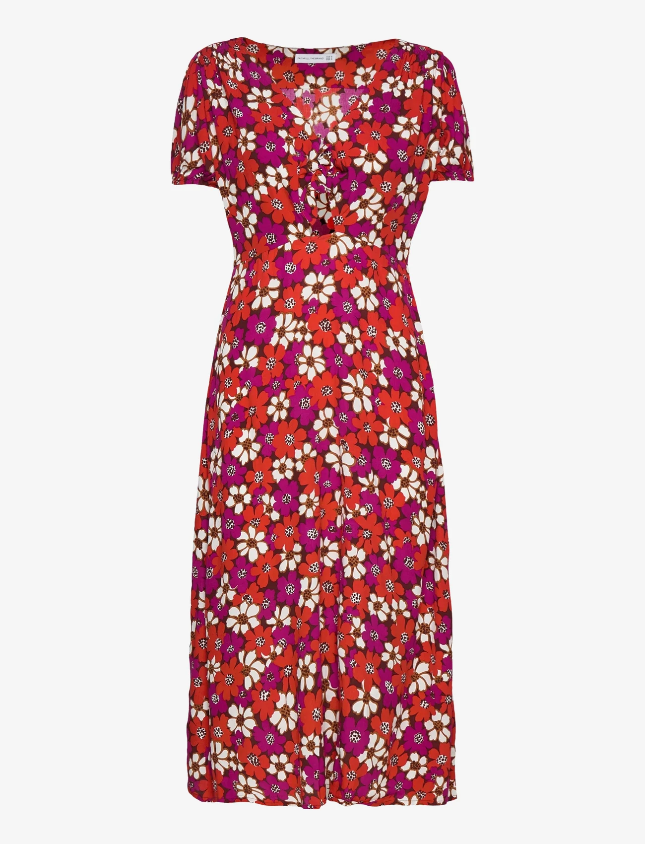 Faithfull The Brand - MAILEE MIDI DRESS - sukienki do kolan i midi - li reni floral print-fuchsia - 0