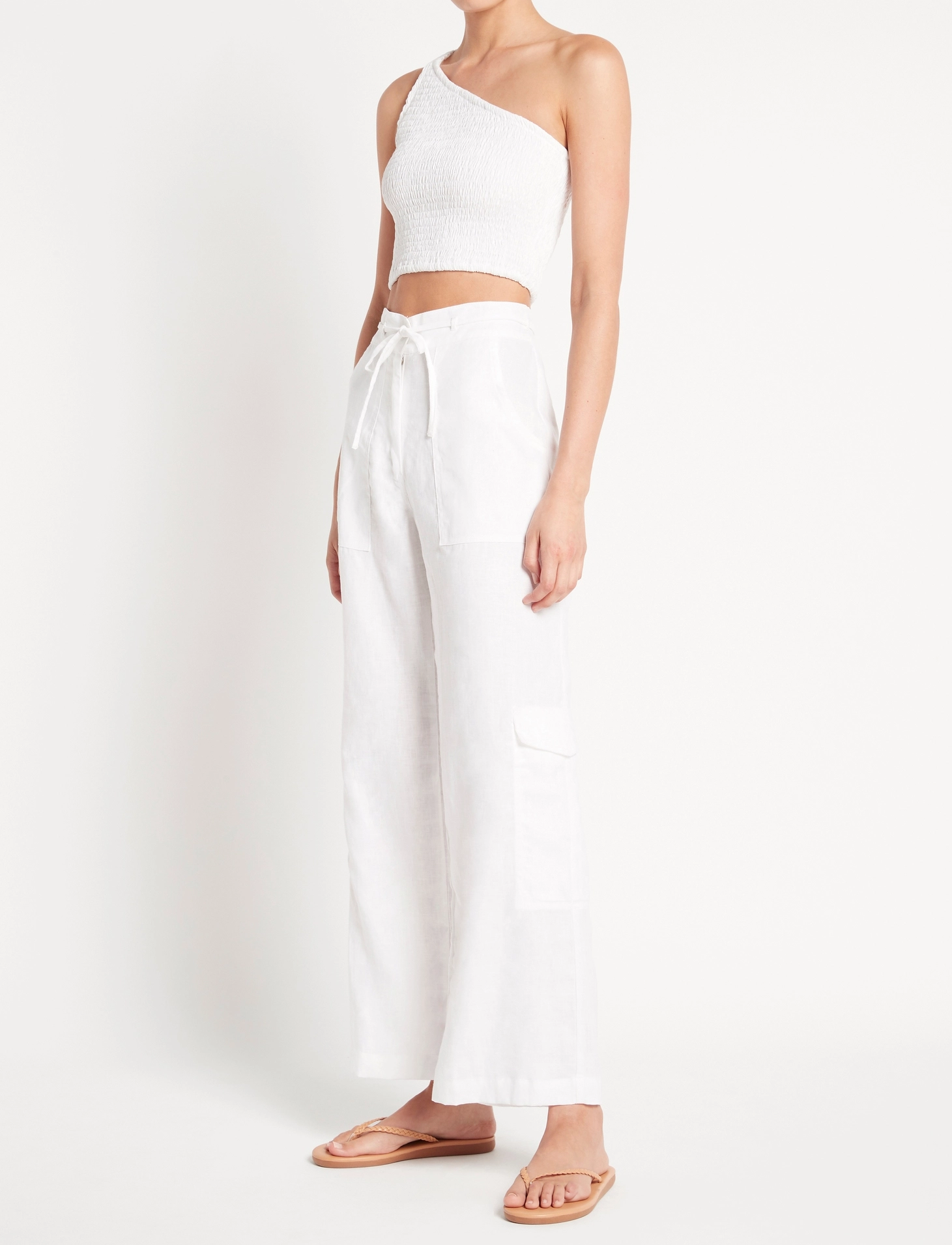 Faithfull The Brand - RELAIS PANTS - hørbukser - white - 3
