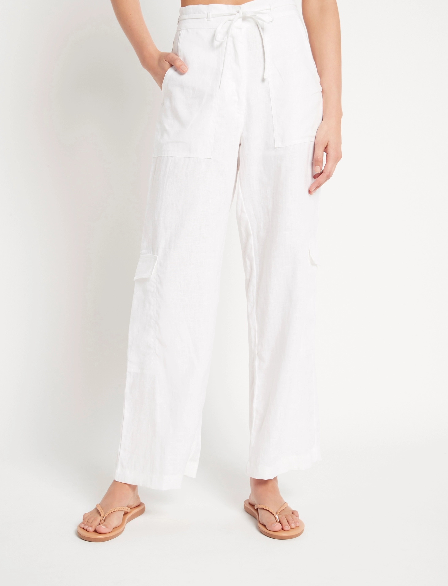 Faithfull The Brand - RELAIS PANTS - hørbukser - white - 5
