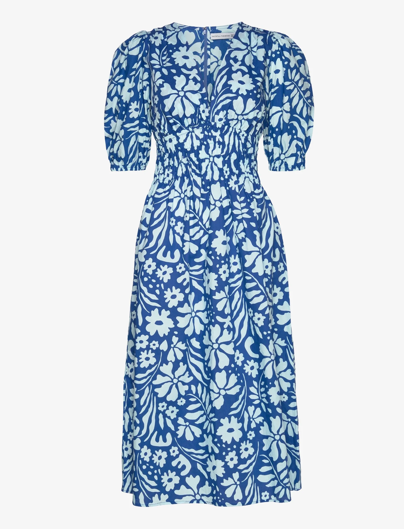 Faithfull The Brand - AGNATA MIDI DRESS - vidutinio ilgio suknelės - sidra floral print - blue - 0