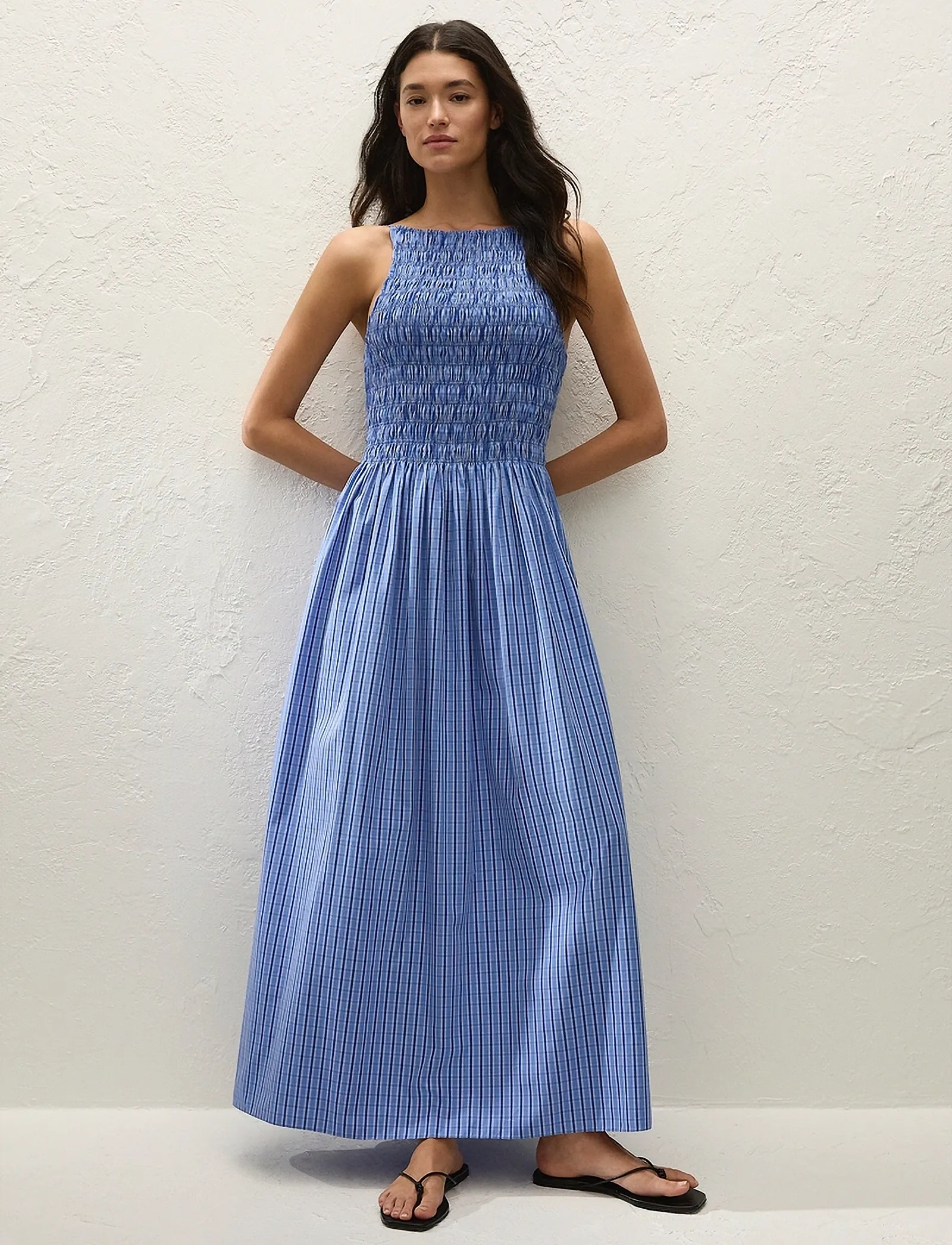 Faithfull The Brand LAIA MAXI DRESS - Uus - SOTTO / blue