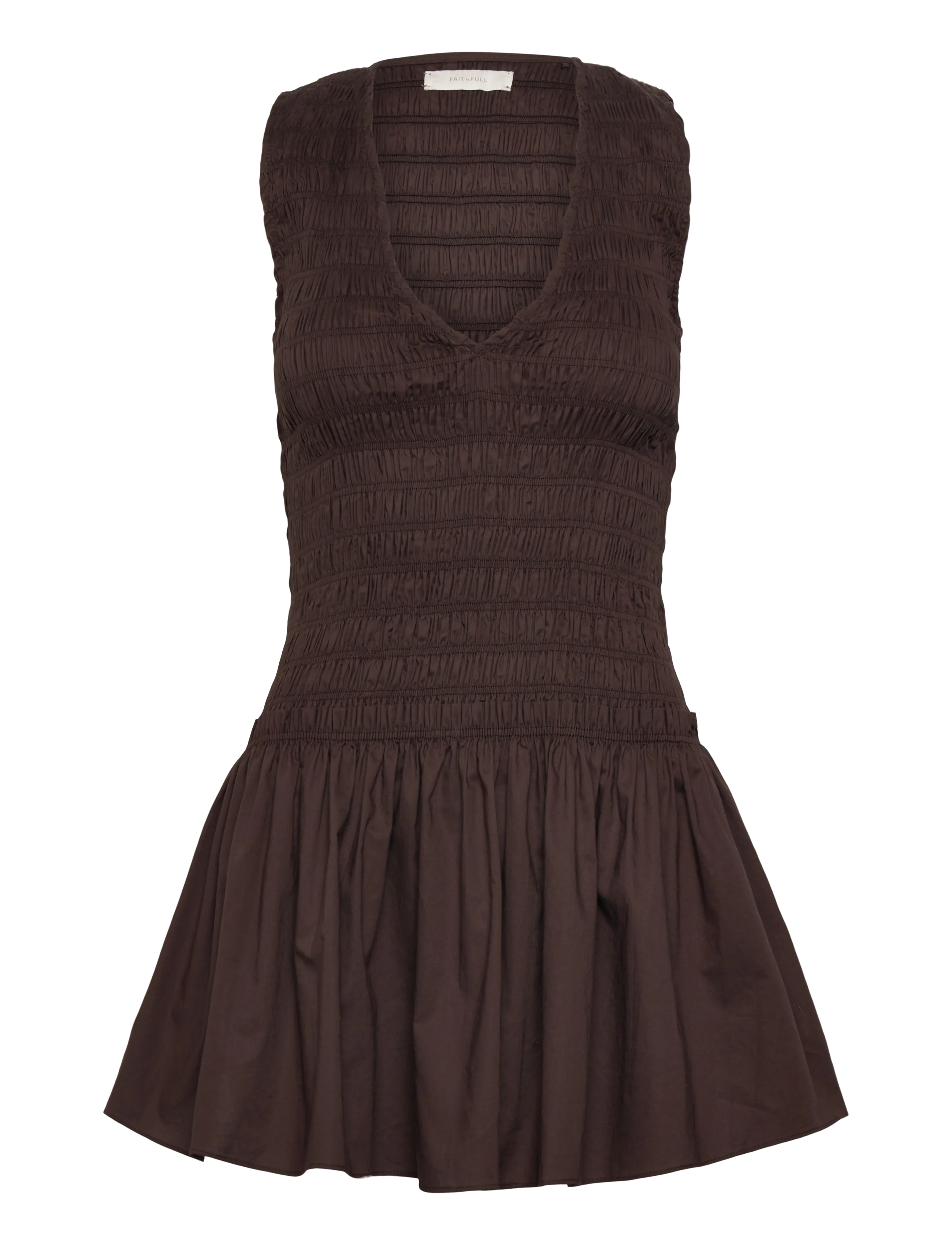 Faithfull The Brand PALOMAR MINI DRESS - Kläder - ESPRESSO / brown