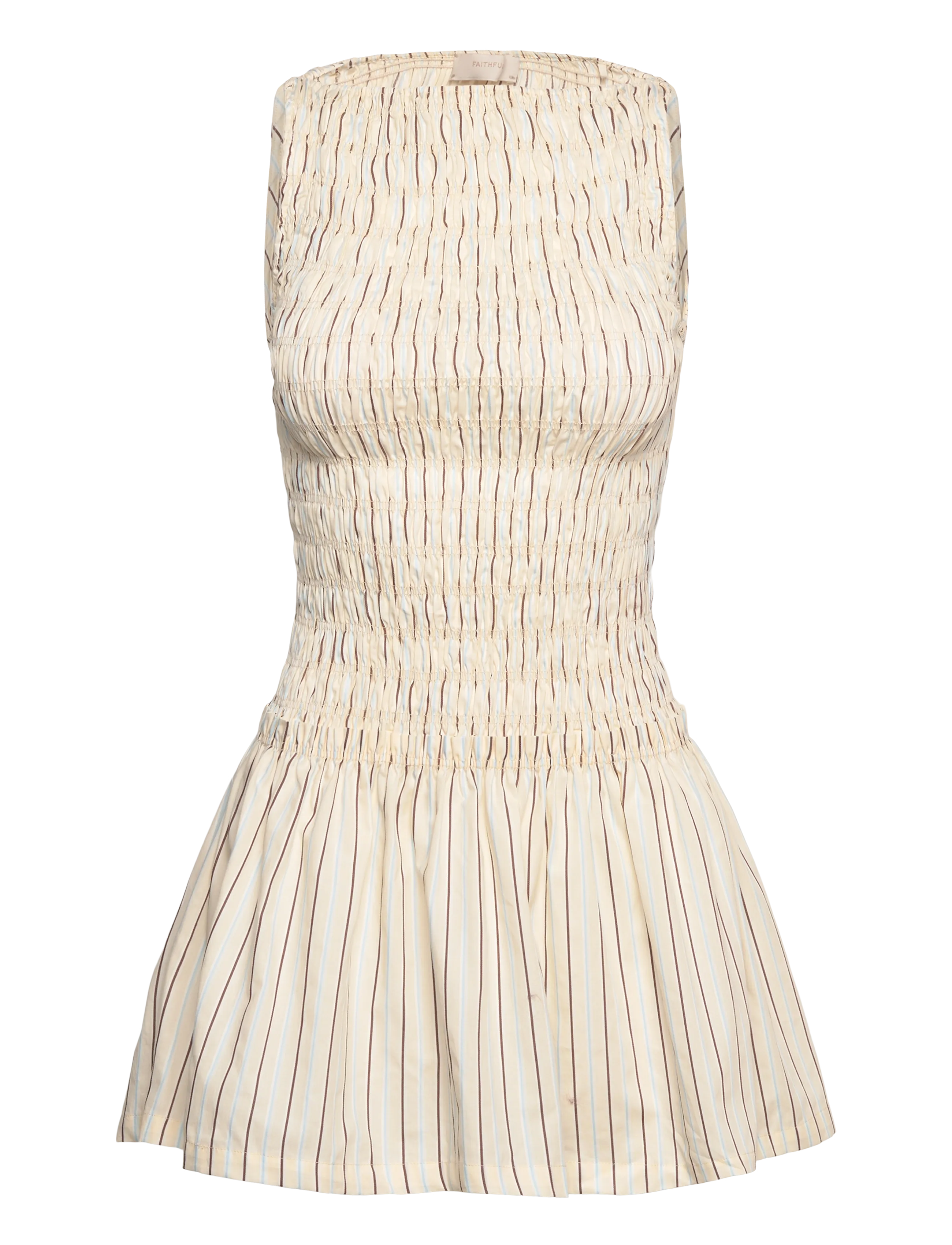 Faithfull The Brand MARIA MINI DRESS - Faithfull The Brand - FIORI STRIPE LEMON / cream