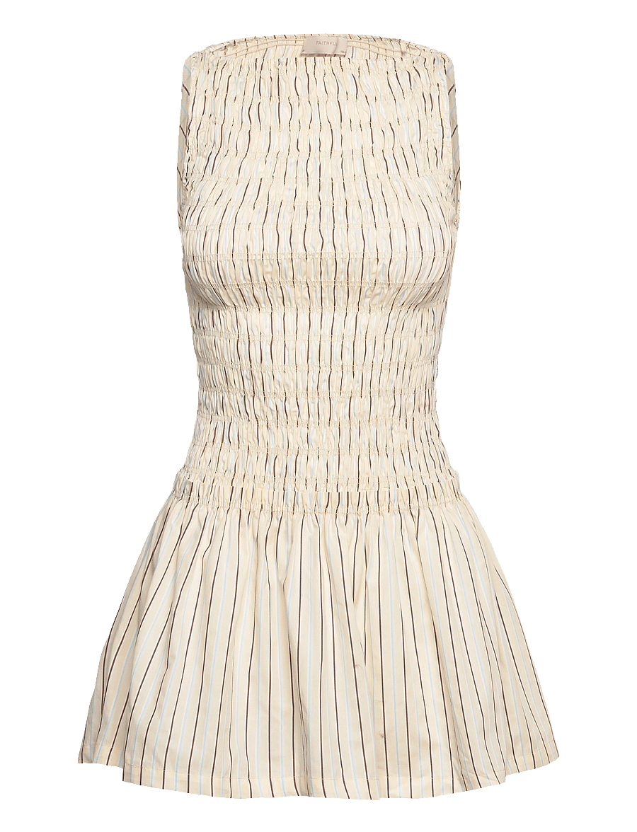 Faithfull The Brand - MARIA MINI DRESS - kurze kleider - fiori stripe lemon - 0