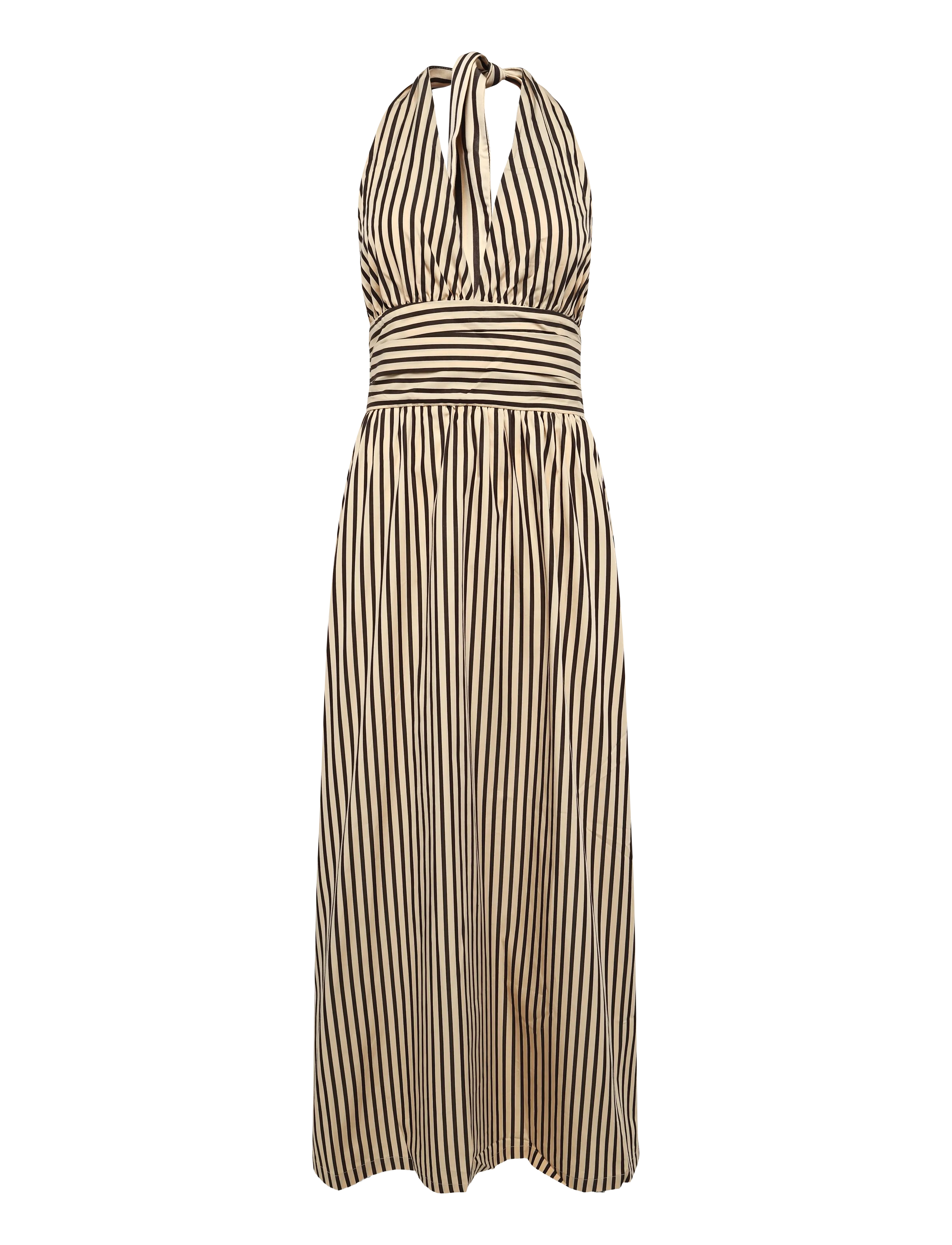 Faithfull The Brand LIDO MAXI DRESS - Kläder - CARMEN STRIPE - SAND CEDAR / beige