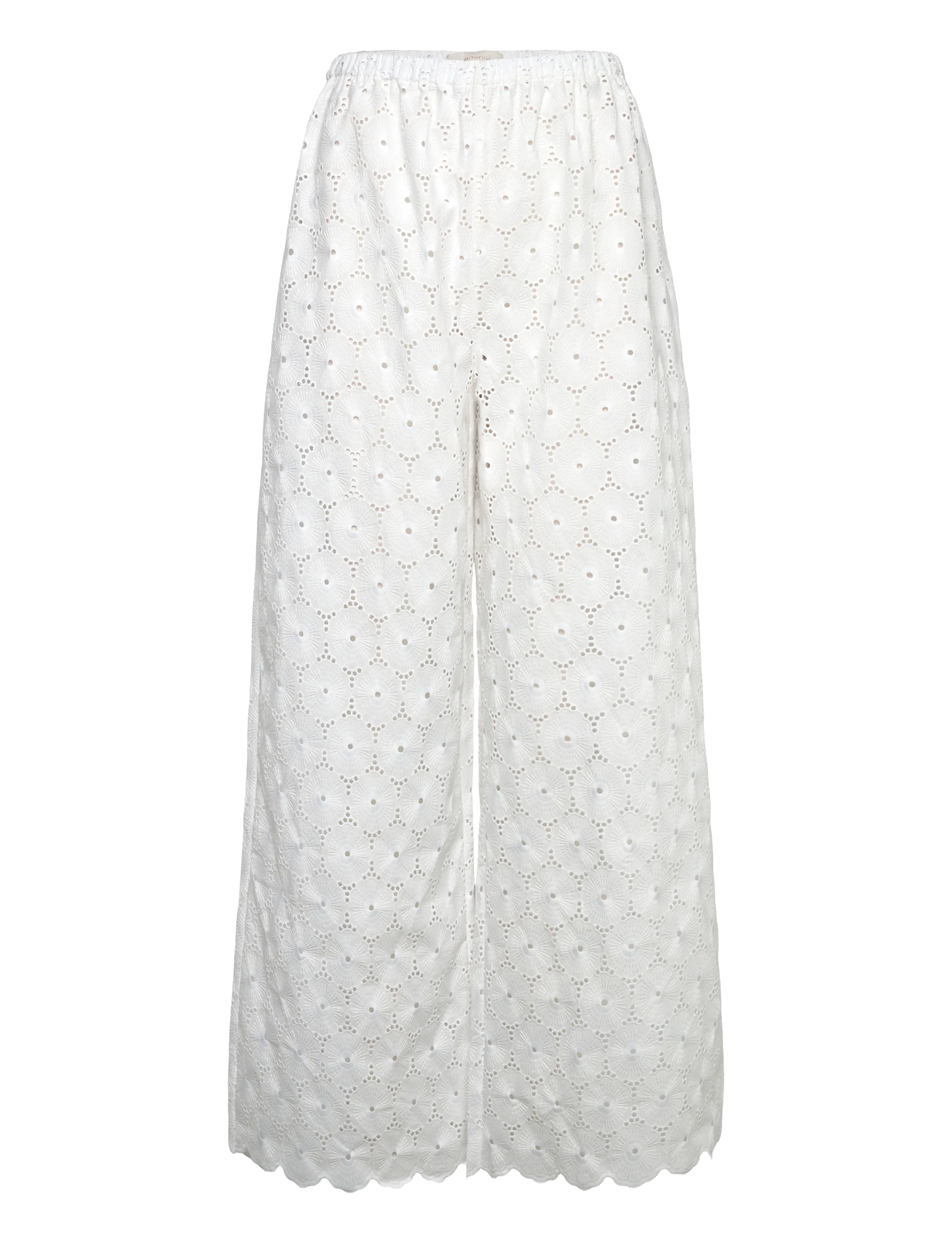 Faithfull The Brand Pamina Pant, M, White, Bukser > Brede Ben, Dame