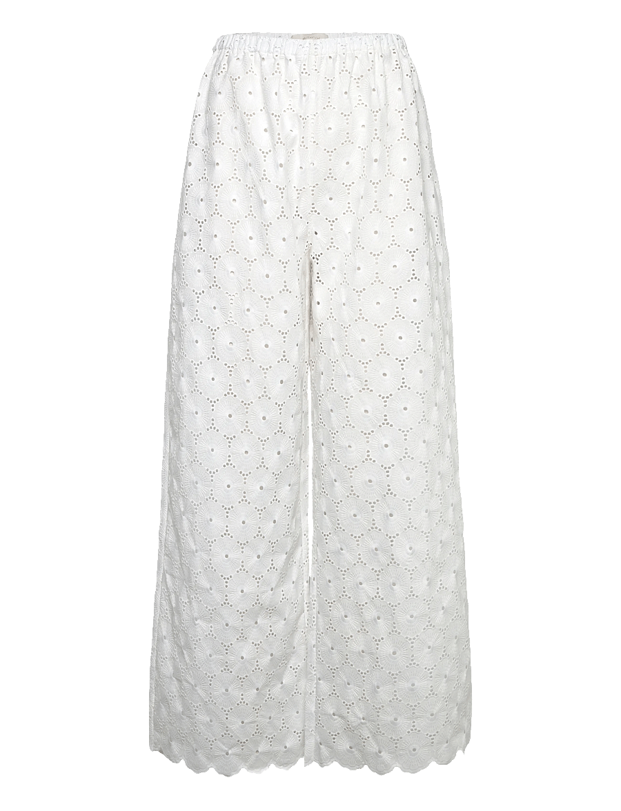 Faithfull The Brand - PAMINA PANT - hosen mit weitem bein - dolce broderie white - 0