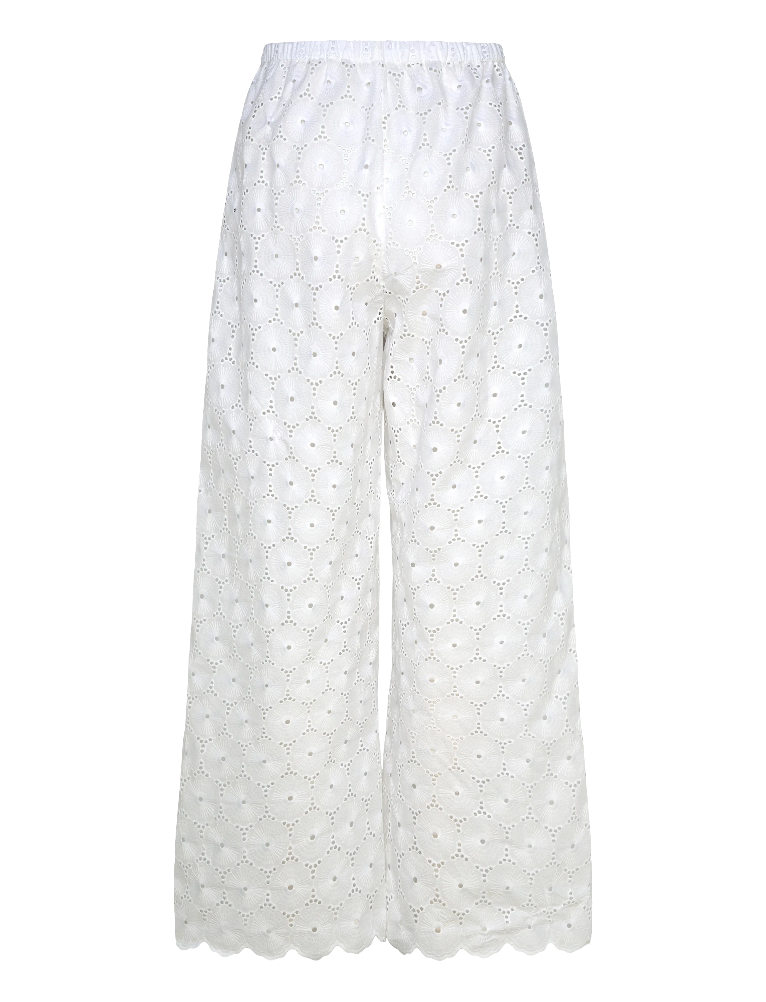Faithfull The Brand - PAMINA PANT - hosen mit weitem bein - dolce broderie white - 1