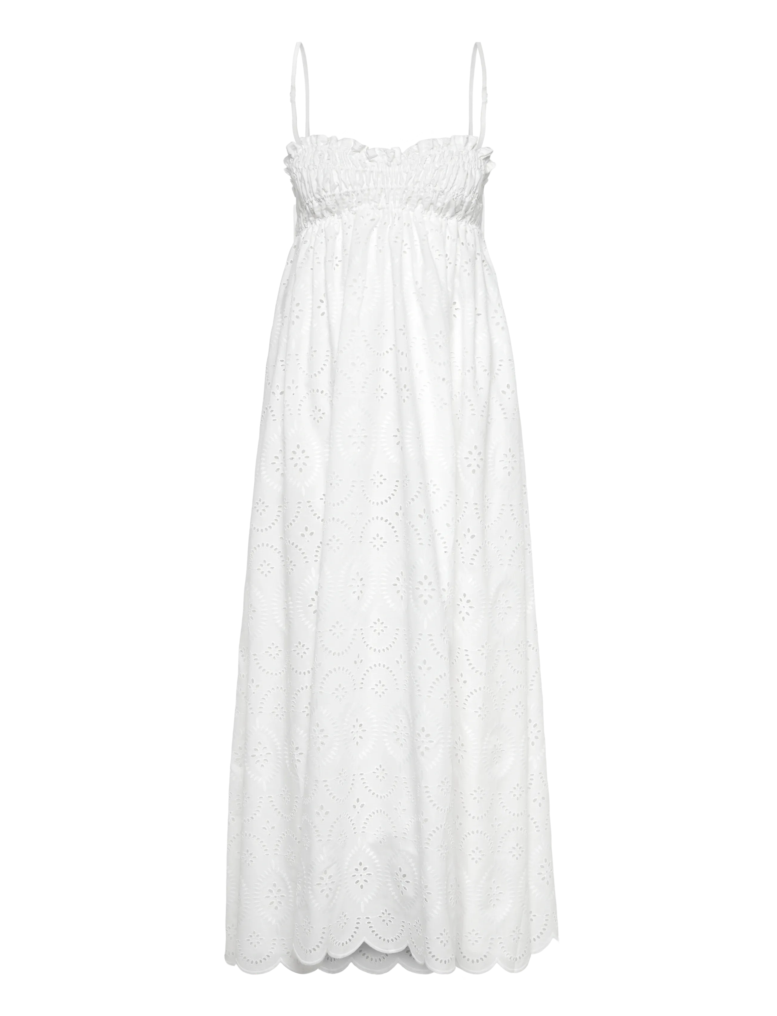 Faithfull The Brand ETTA MAXI DRESS - Kläder - BIANCA BRODERIE WHITE / white