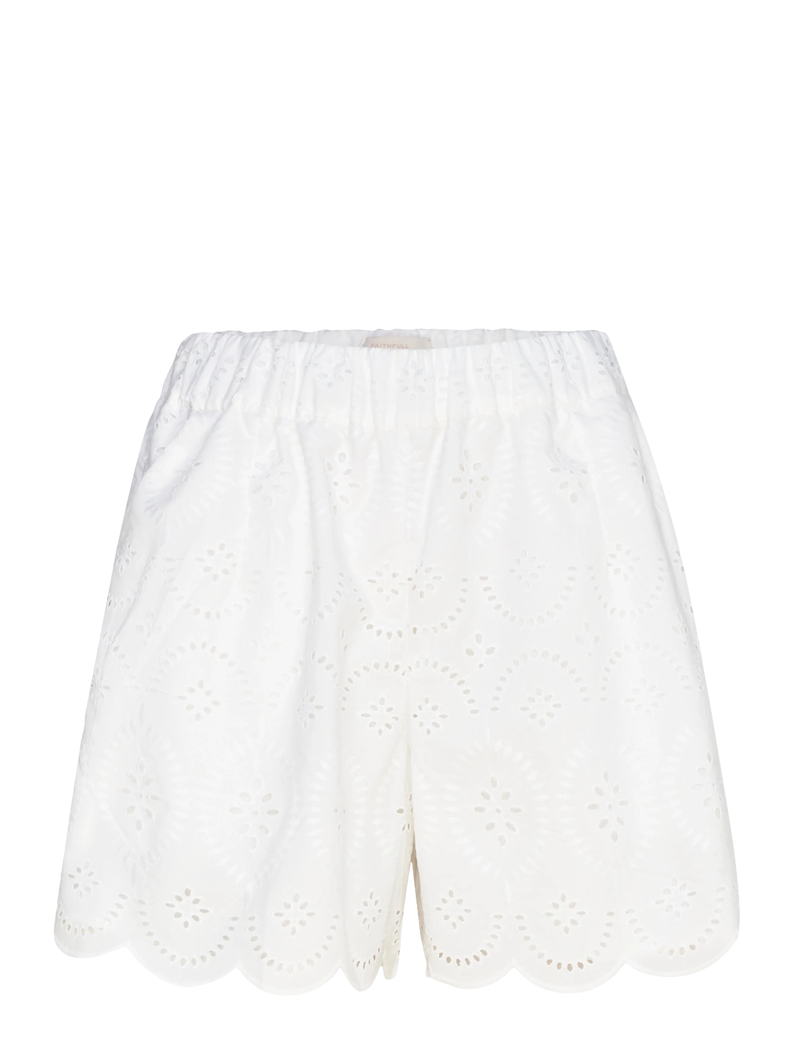 Faithfull The Brand FONDACO SHORT - Kläder - BIANCA BRODERIE WHITE / white
