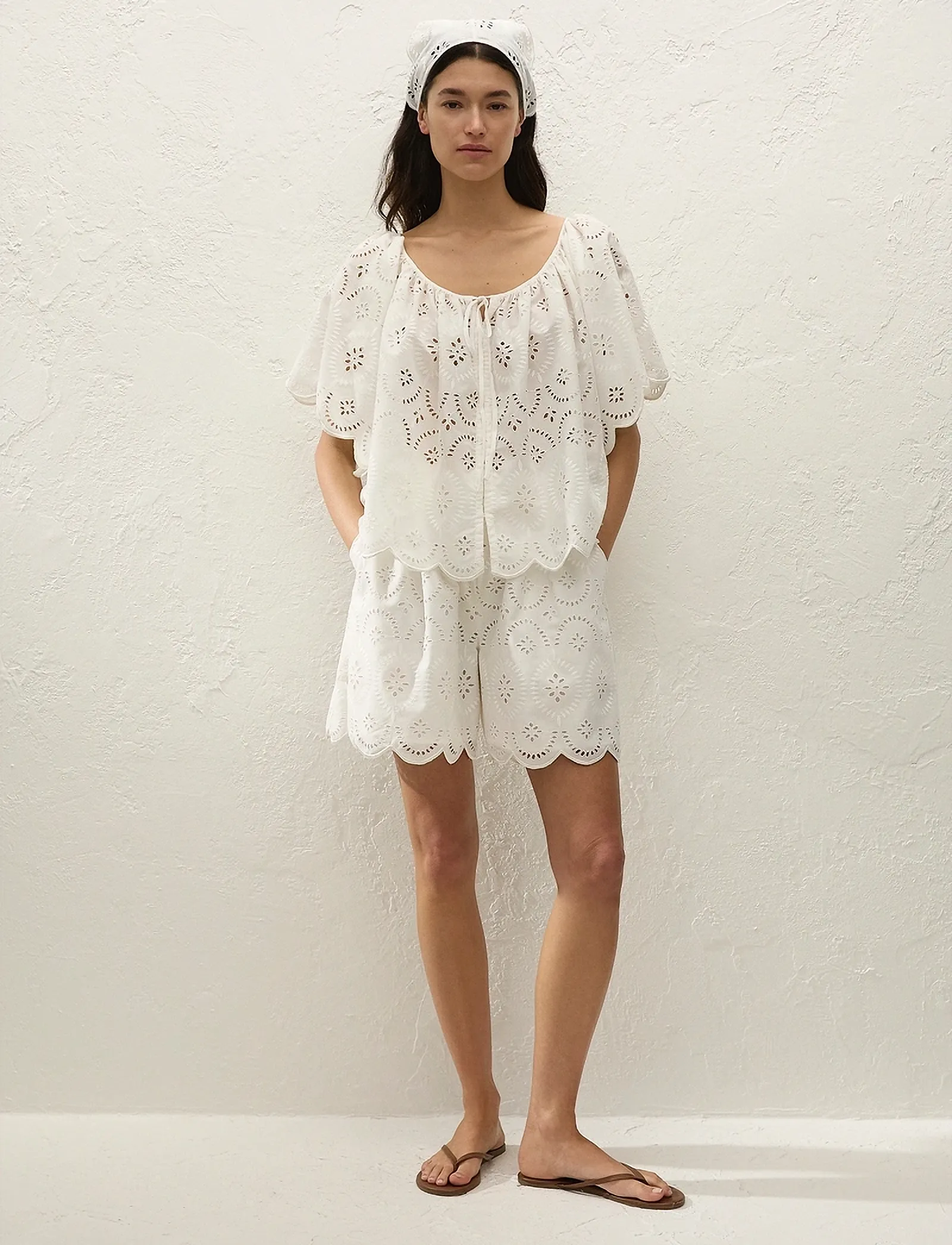 Faithfull The Brand Fondaco Short, XL, White, Shorts > Afslappede Shorts, Dame