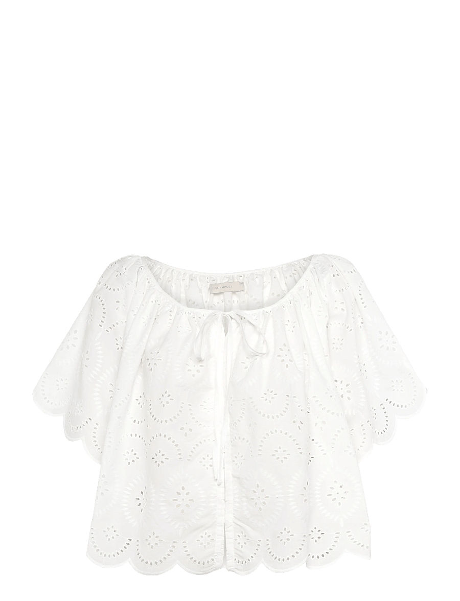 Faithfull The Brand - FONDACO TOP - kurzämlige blusen - bianca broderie white - 1