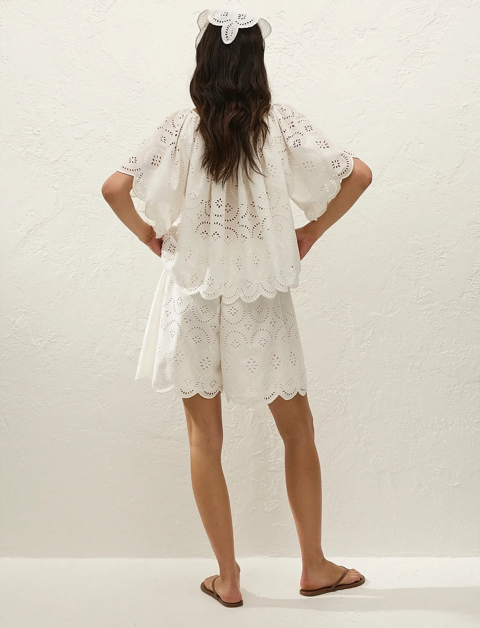 Faithfull The Brand - FONDACO TOP - kurzämlige blusen - bianca broderie white - 4