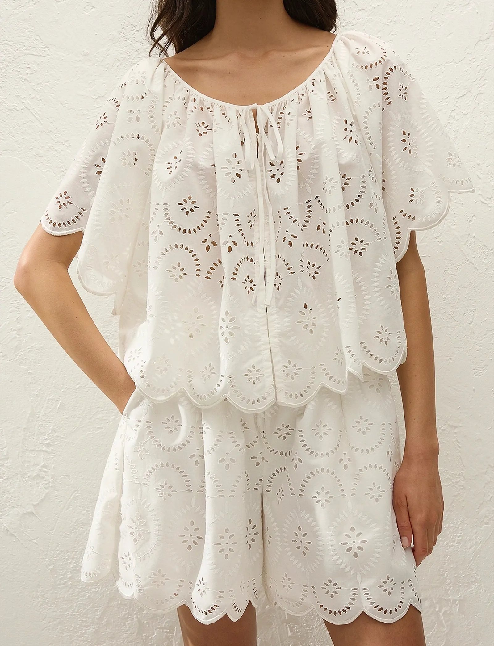 Faithfull The Brand - FONDACO TOP - kurzämlige blusen - bianca broderie white - 5