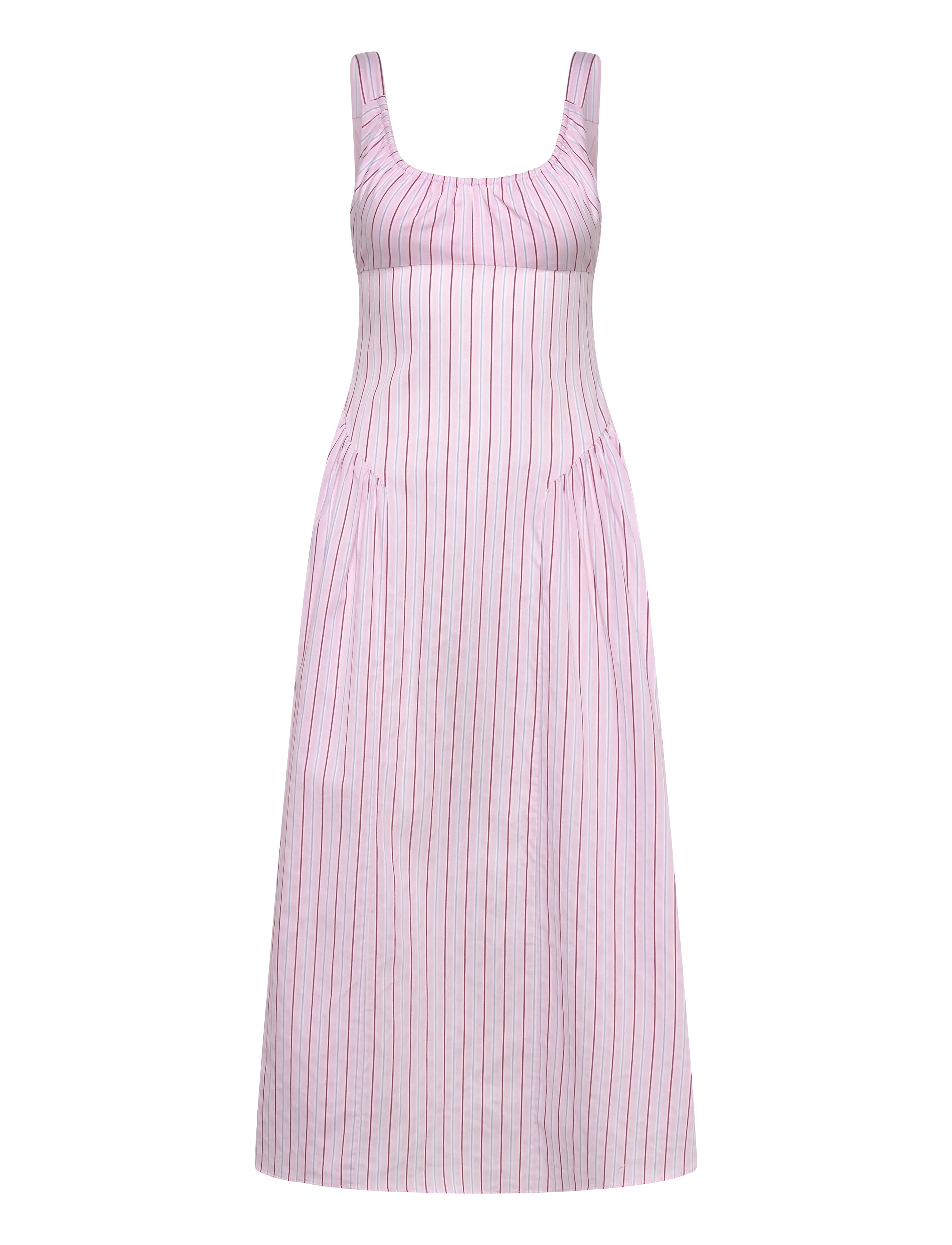 Faithfull The Brand MARCELLA MIDI DRESS - Riided - FIORI STRIPE PALAZZO / pink/rose