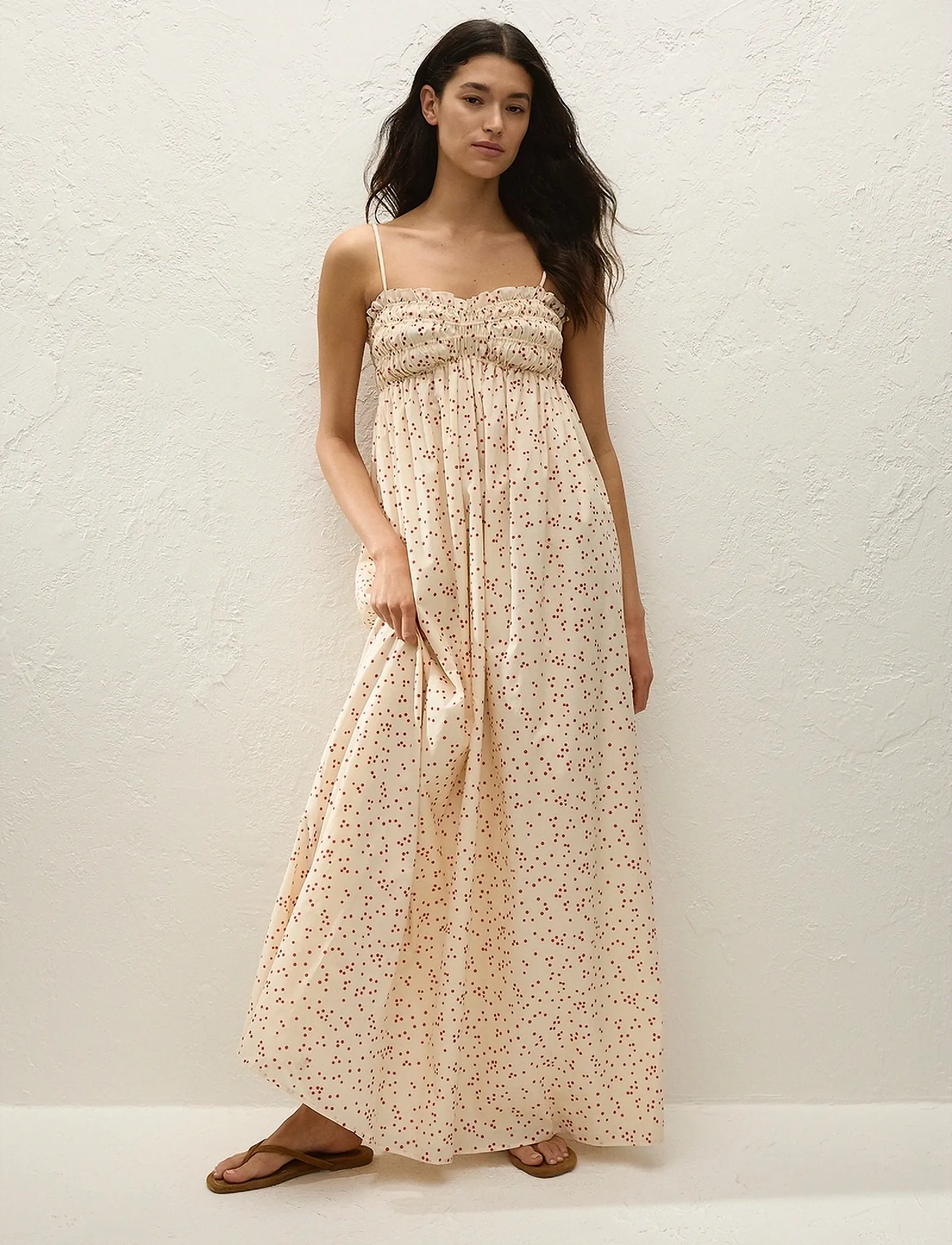 Faithfull The Brand PRESA MAXI DRESS - Uus - LINNEA DOT PANNA / cream