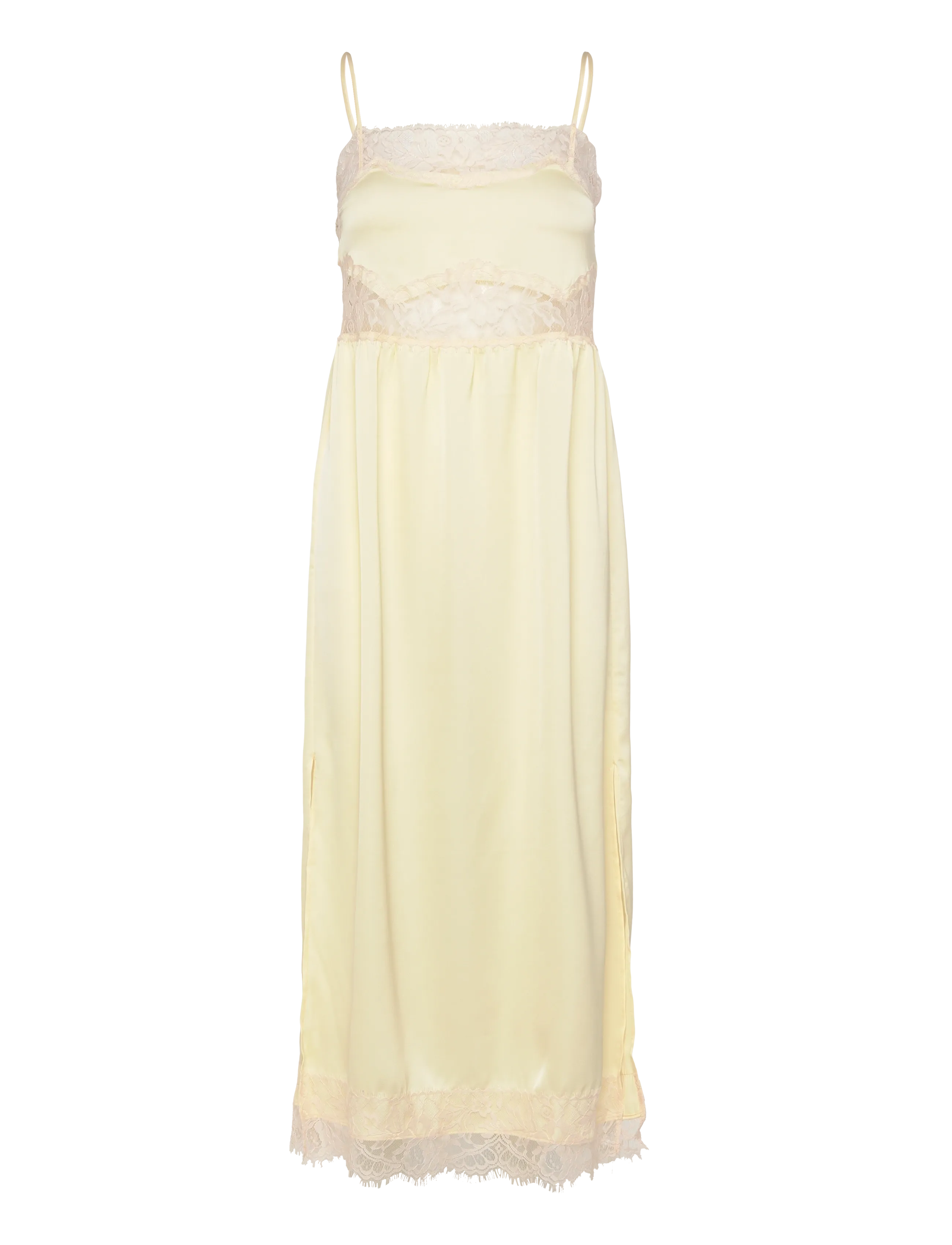 Faithfull The Brand Morris Midi Dress, M, Yellow, Kjoler > Knælange Og Midi, Dame