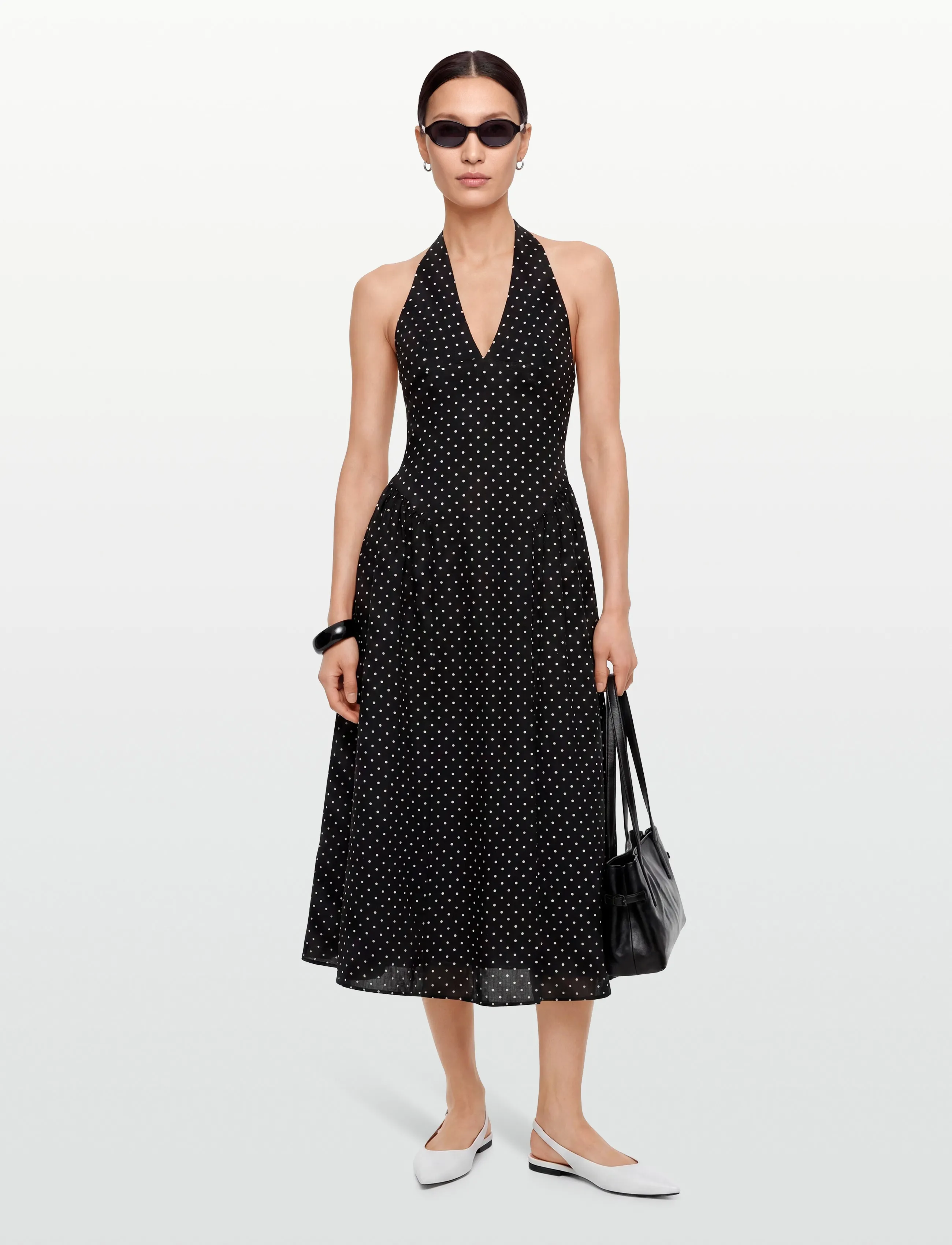 Faithfull The Brand La Cala Midi Dress, XL, Black, Kjoler > Knælange Og Midi, Dame