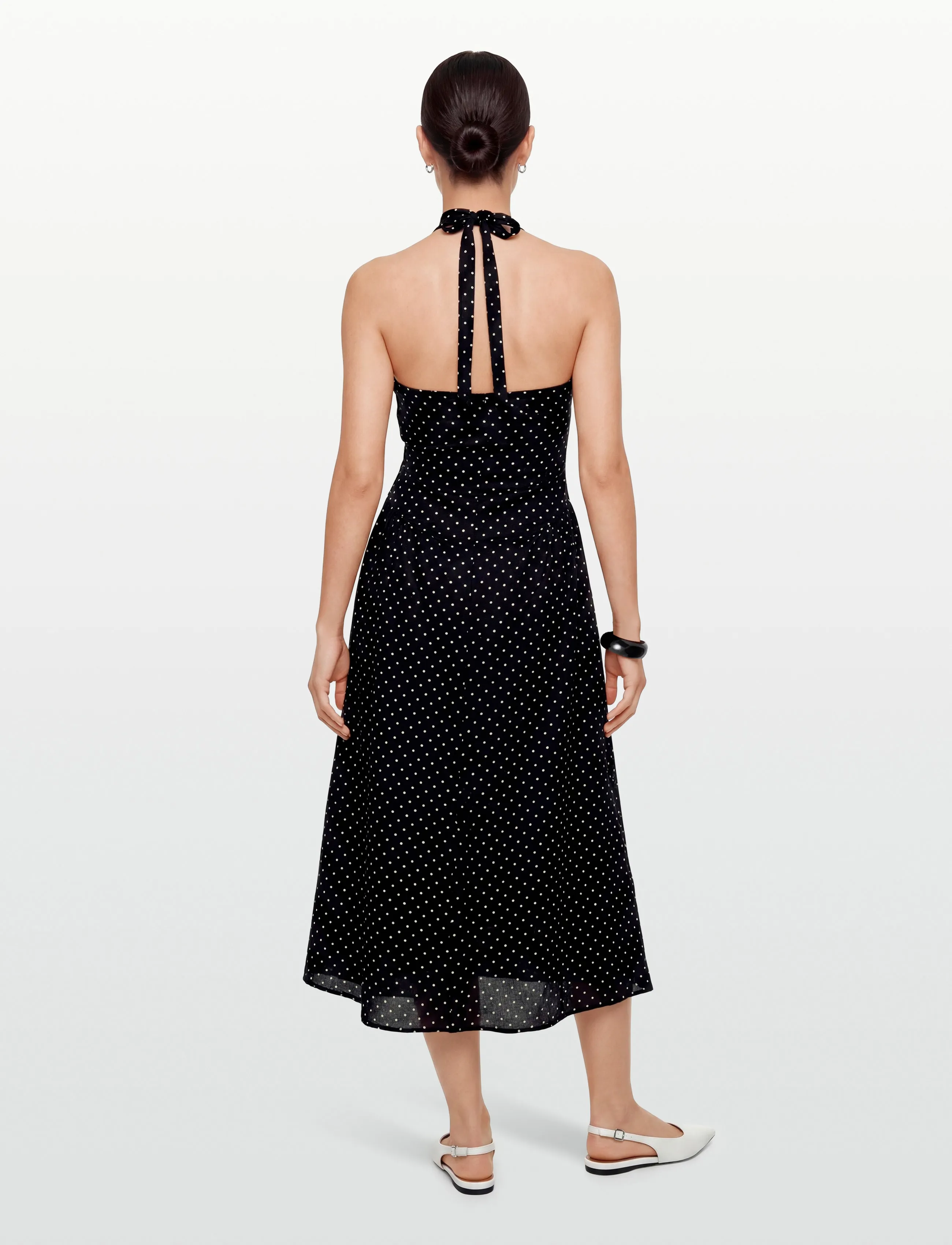 Faithfull The Brand - LA CALA MIDI DRESS - robes d'été - lola polka dot - black/cream - 4