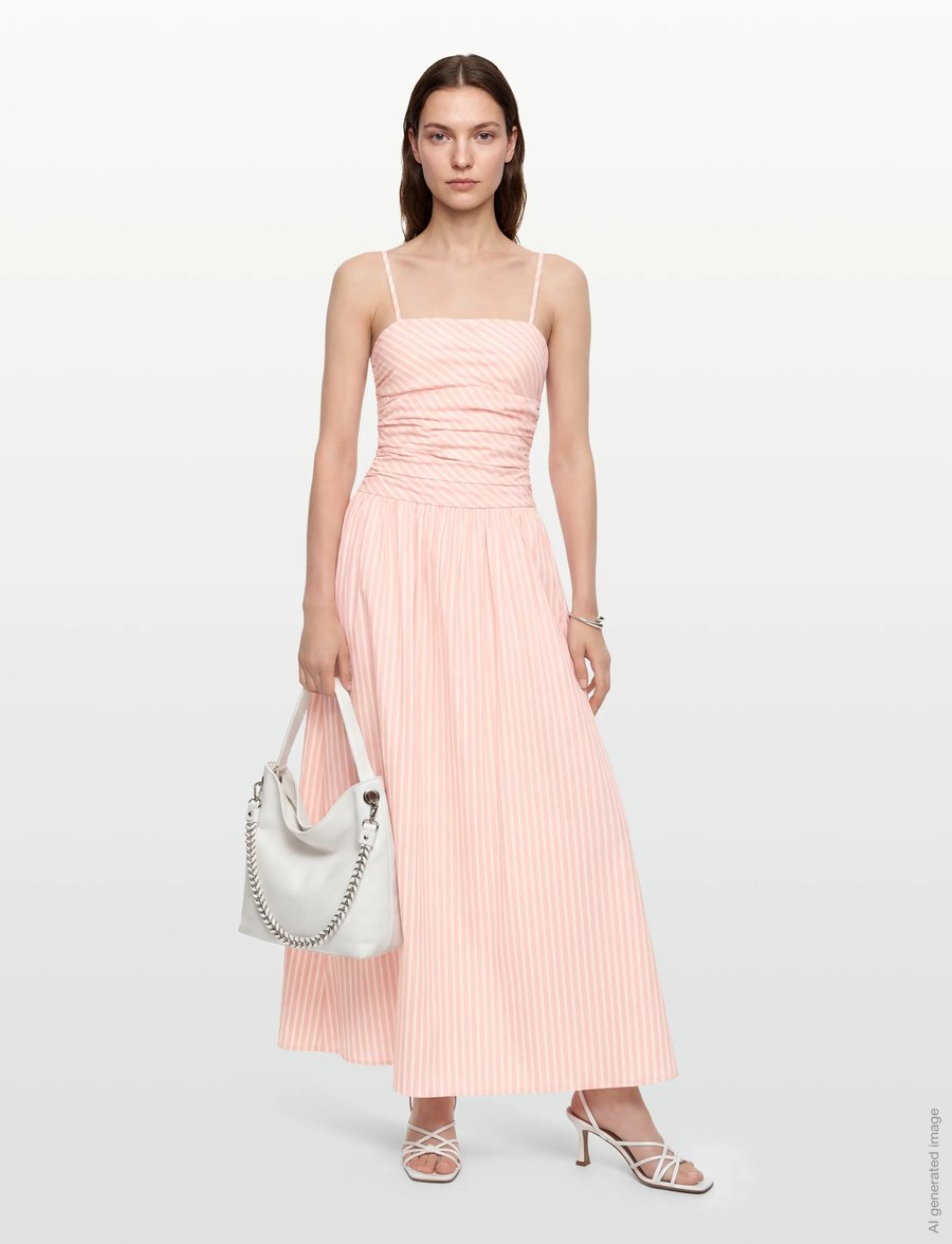 Faithfull The Brand - PORTLLIGAT MAXI DRESS - sommerkjoler - carmen stripe - peony white - 0