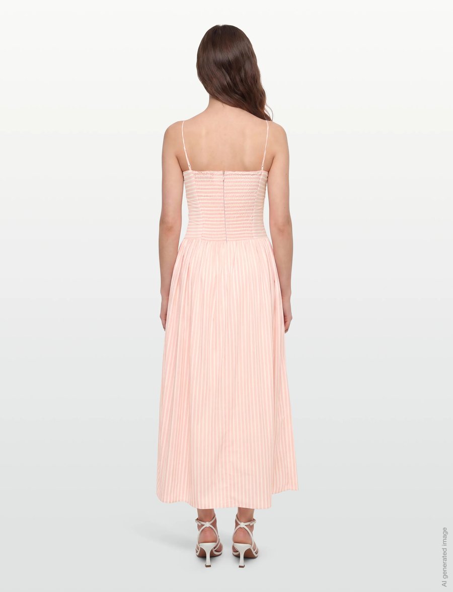 Faithfull The Brand - PORTLLIGAT MAXI DRESS - sommerkjoler - carmen stripe - peony white - 4