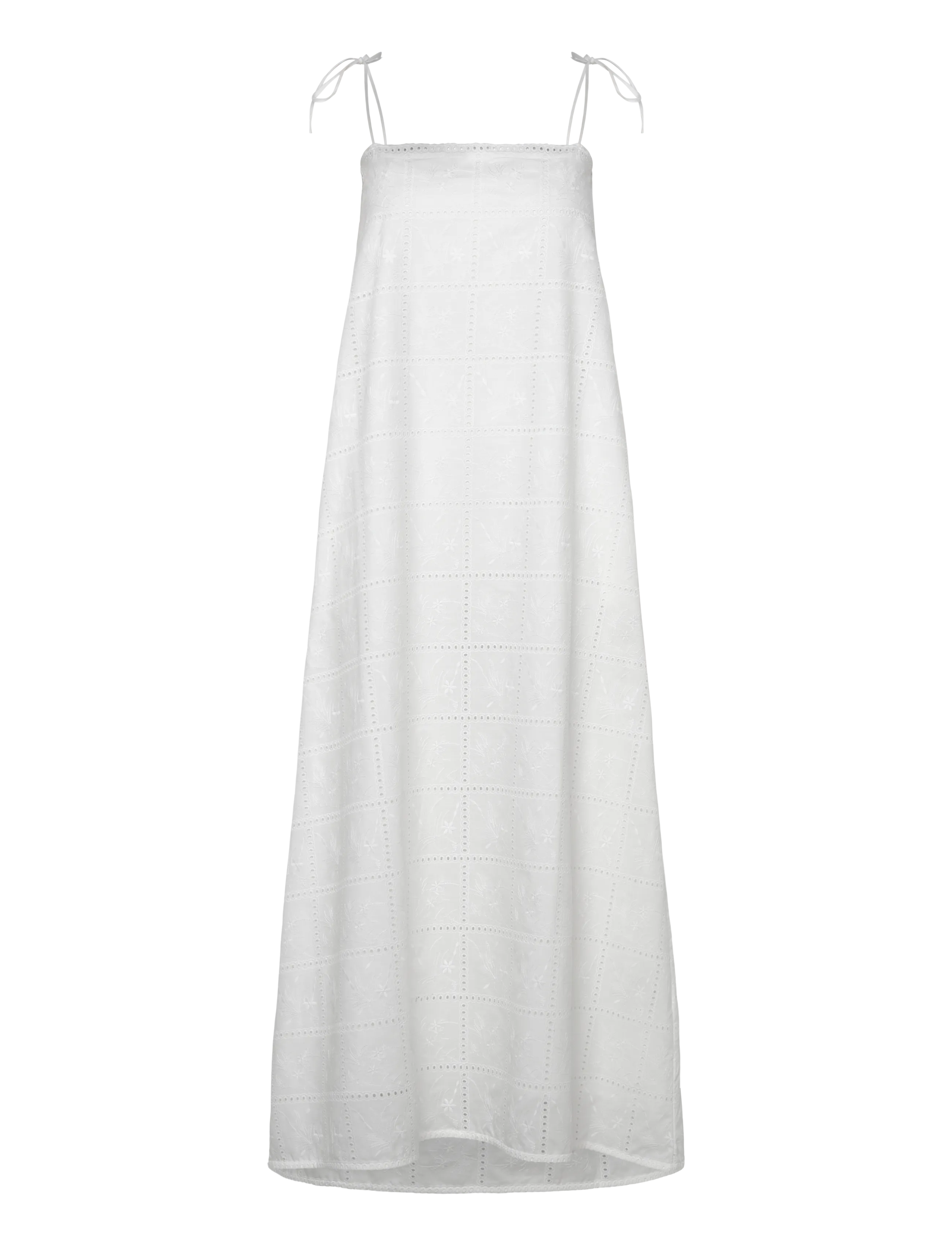 Faithfull The Brand MORA MIDI DRESS - Kleidung - HANDKERCHIEF BRODERIE WHITE / white