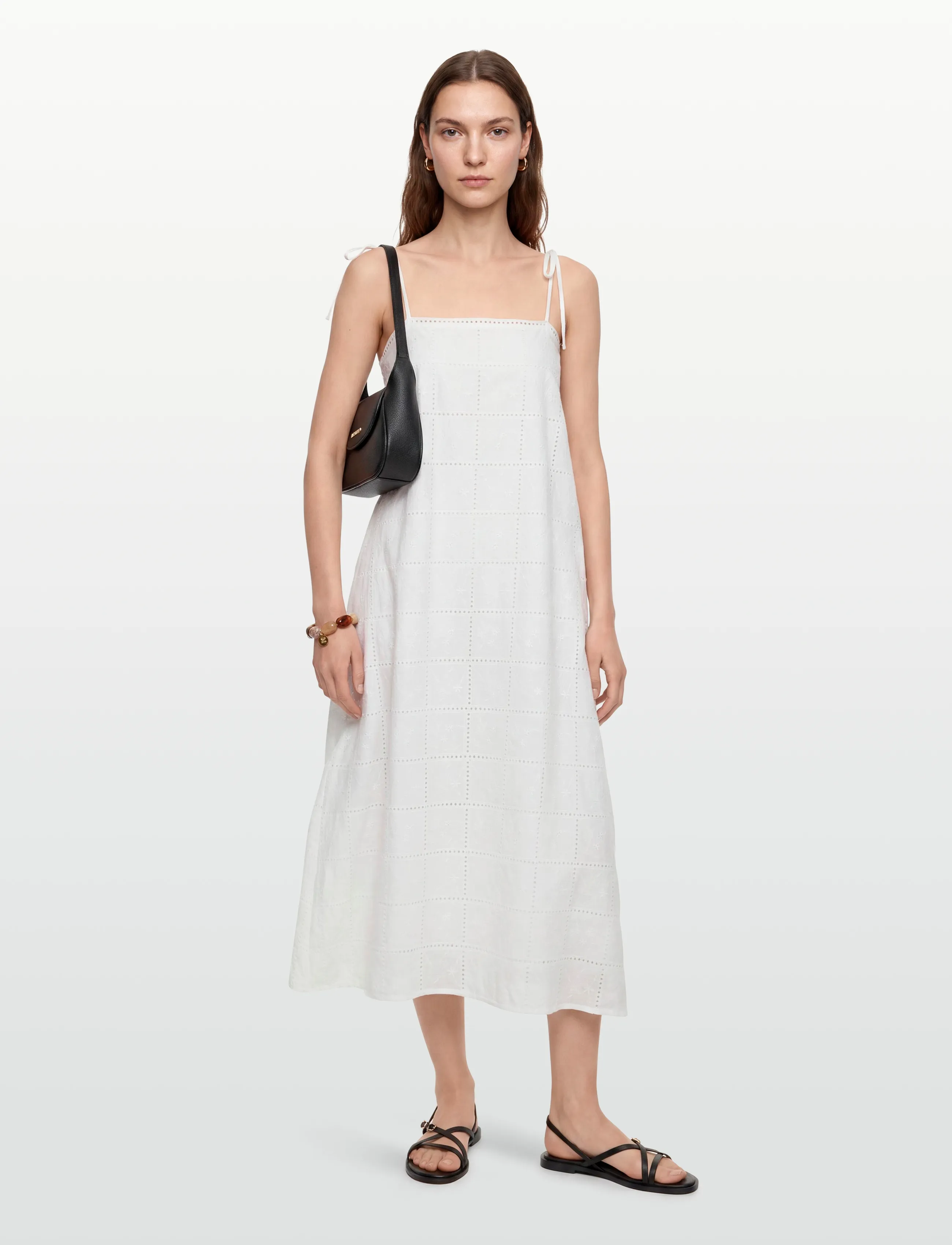 Faithfull The Brand Mora Midi Dress, M, White, Kjoler > Knælange Og Midi, Dame