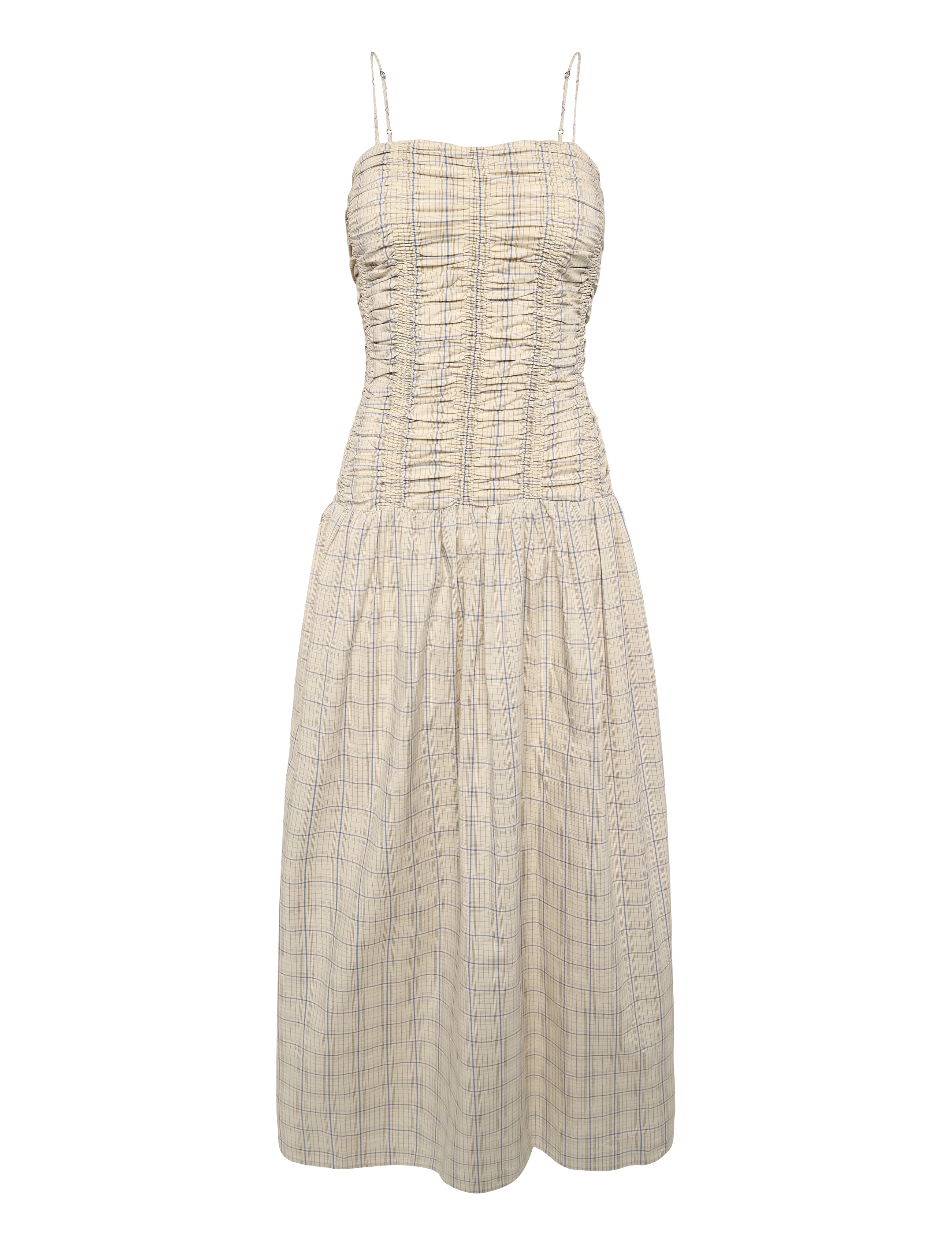 Faithfull The Brand MIRA MAXI DRESS - Summer Dresses - FLOR CHECK - ANTIQUE WHITE / cream