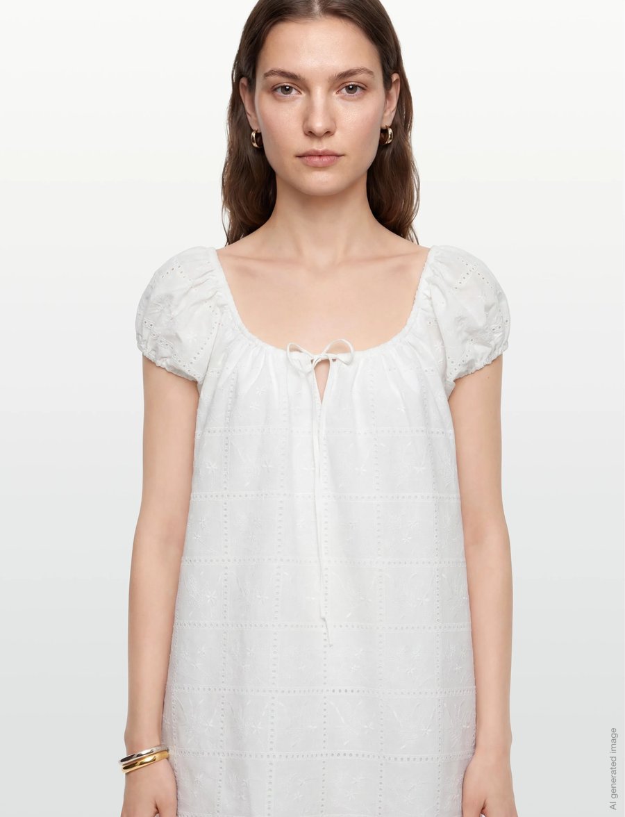 Faithfull The Brand - SERAFINA MINI DRESS - konfirmation - handkerchief broderie white - 3