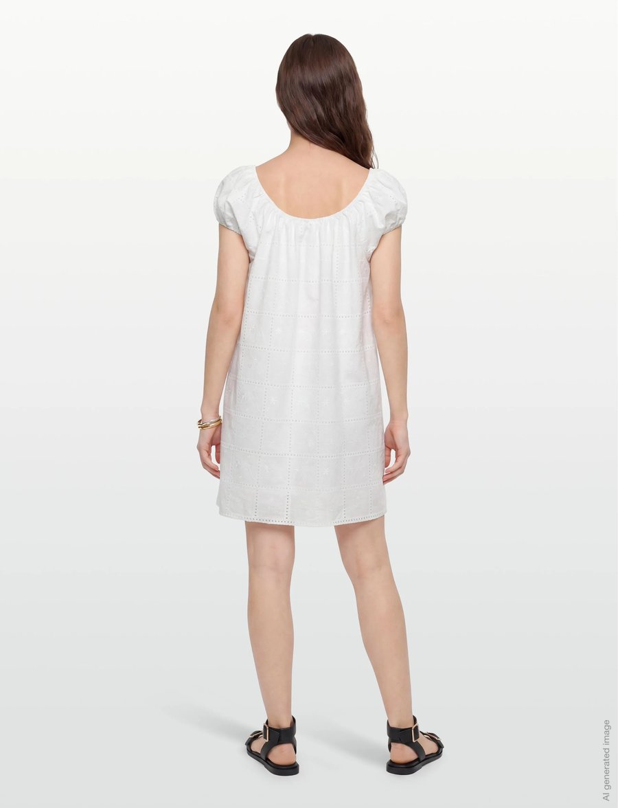 Faithfull The Brand - SERAFINA MINI DRESS - konfirmation - handkerchief broderie white - 4