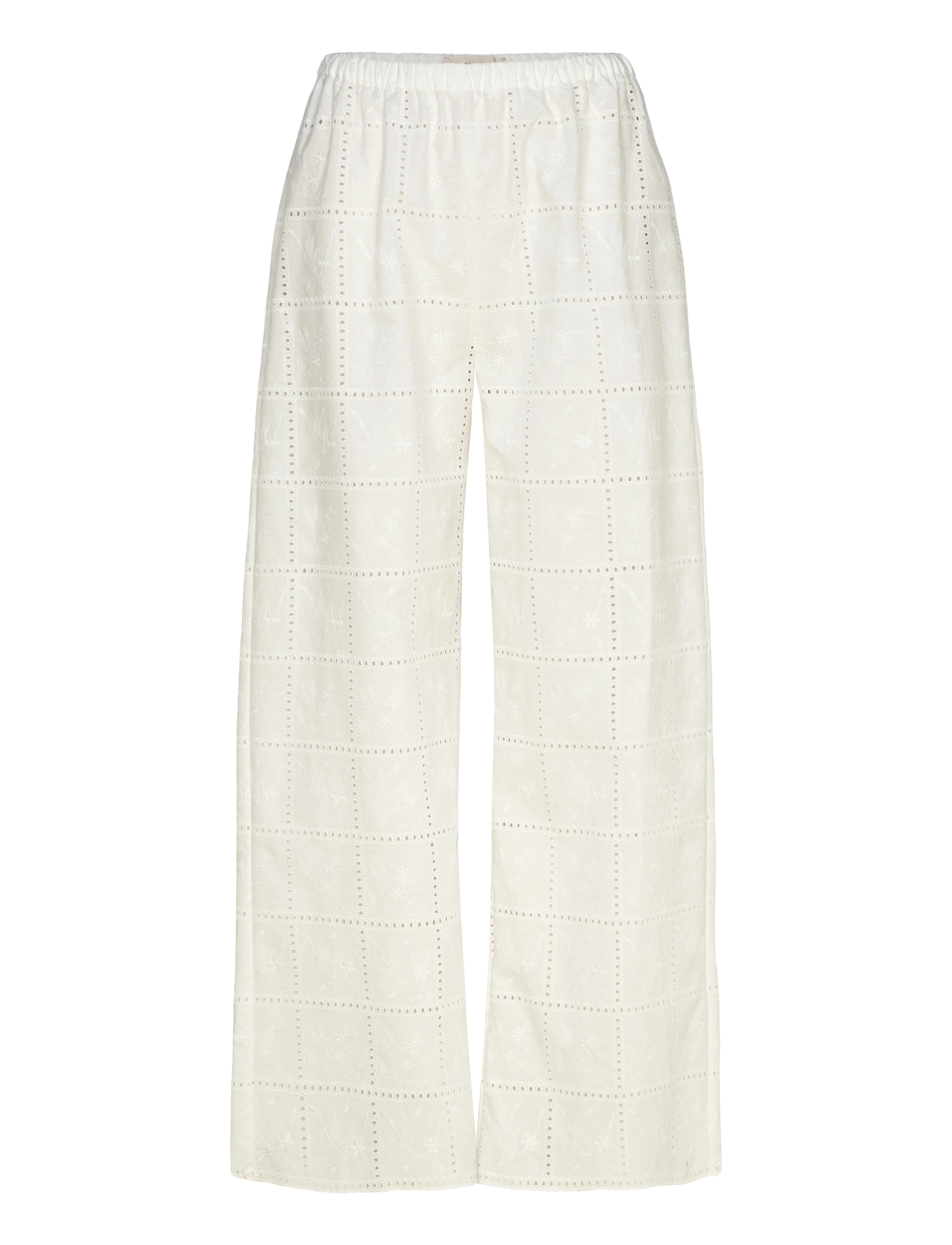 Faithfull The Brand MORA PANT - Kleidung - HANDKERCHIEF BRODERIE WHITE / white