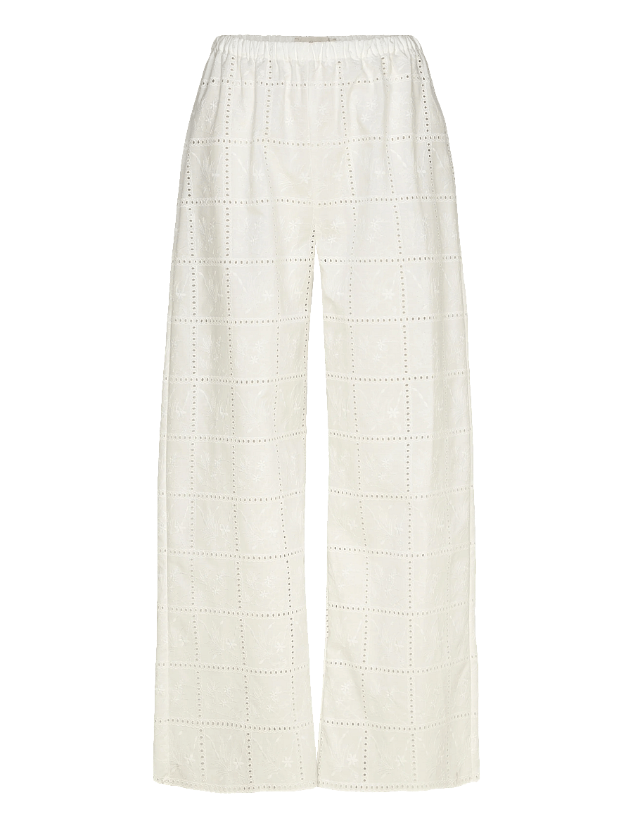 Faithfull The Brand - MORA PANT - wijde broeken - handkerchief broderie white - 0