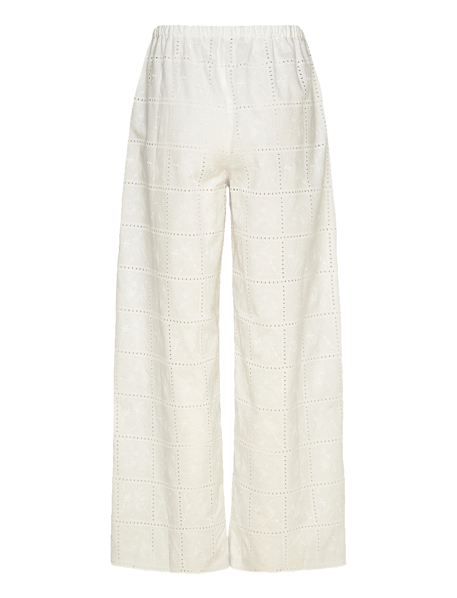 Faithfull The Brand - MORA PANT - wijde broeken - handkerchief broderie white - 1