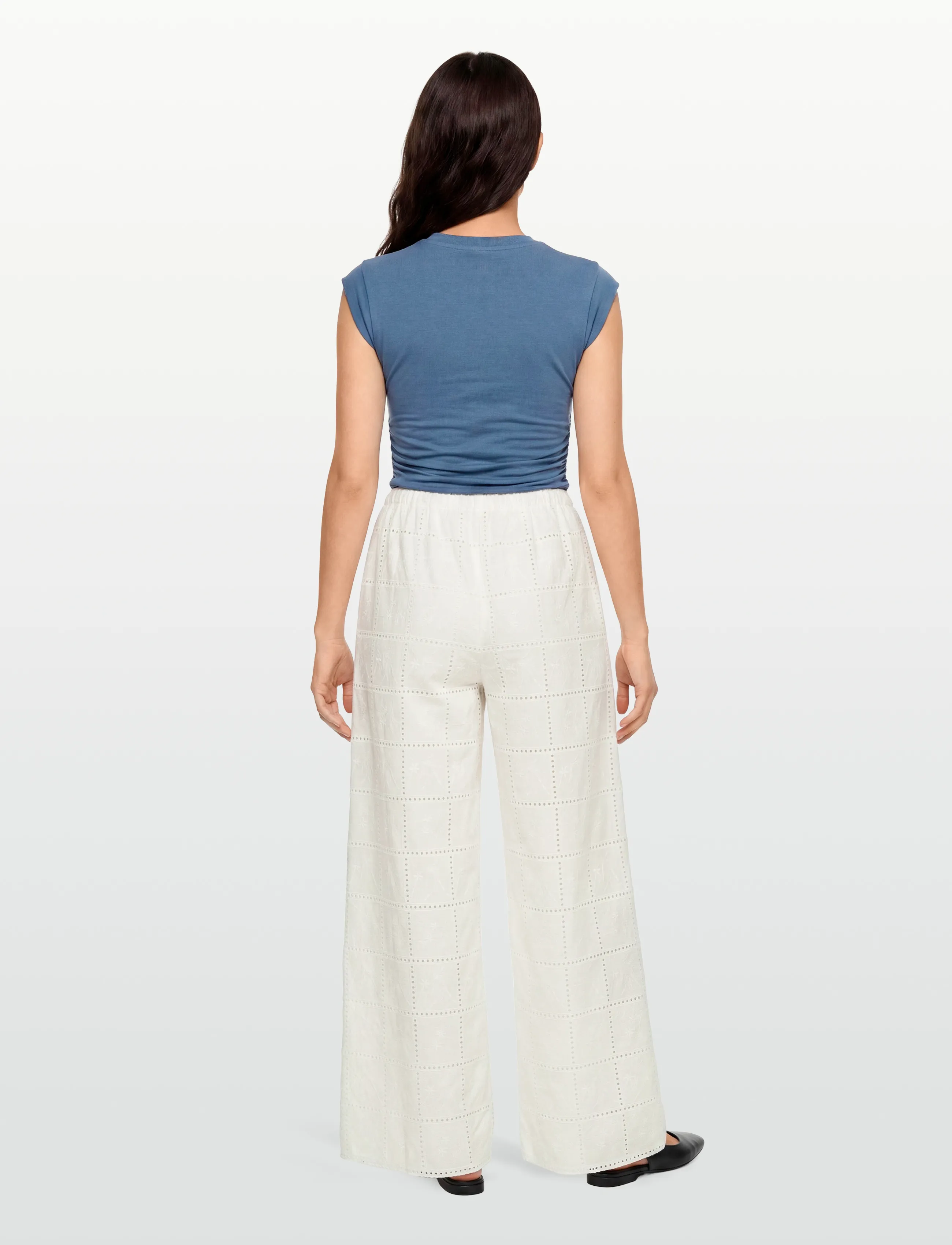 Faithfull The Brand - MORA PANT - hosen mit weitem bein - handkerchief broderie white - 4