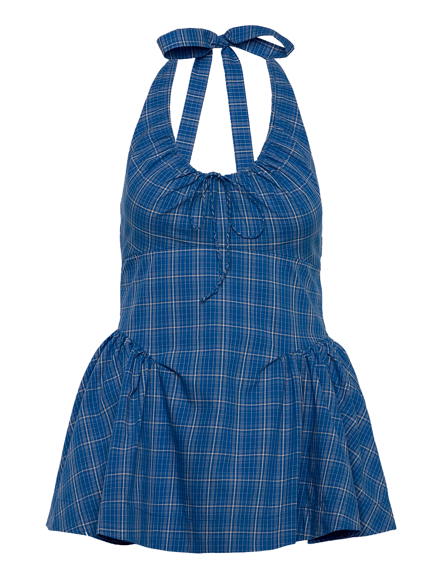 Faithfull The Brand - DEL ROS TOP - Ärmellose tops - flor check - cobalt - 0
