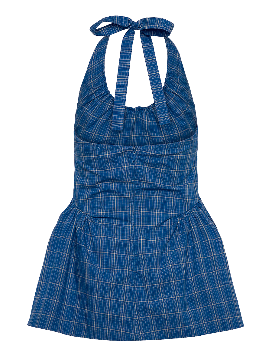 Faithfull The Brand - DEL ROS TOP - Ärmellose tops - flor check - cobalt - 1