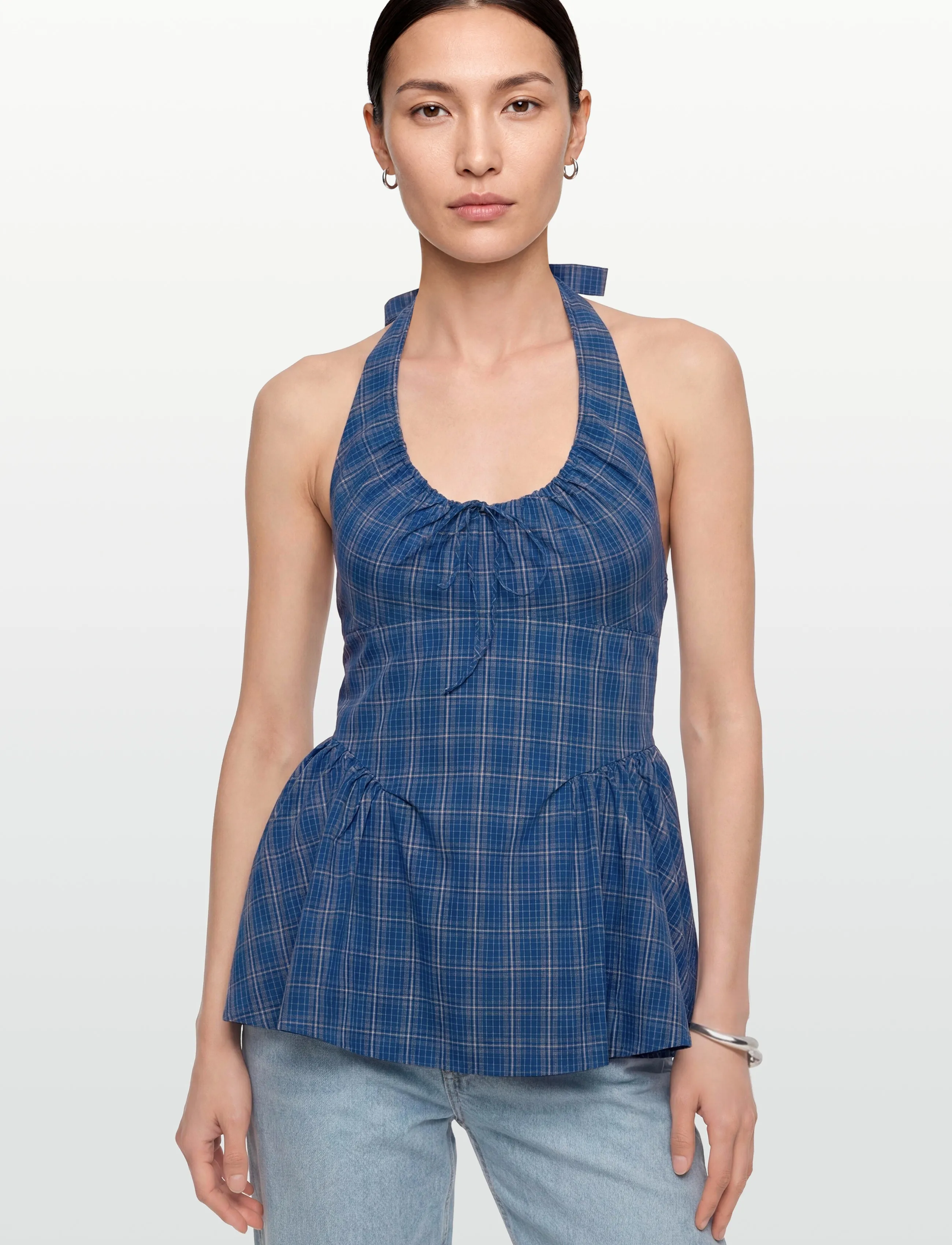 Faithfull The Brand - DEL ROS TOP - mouwloze tops - flor check - cobalt - 5