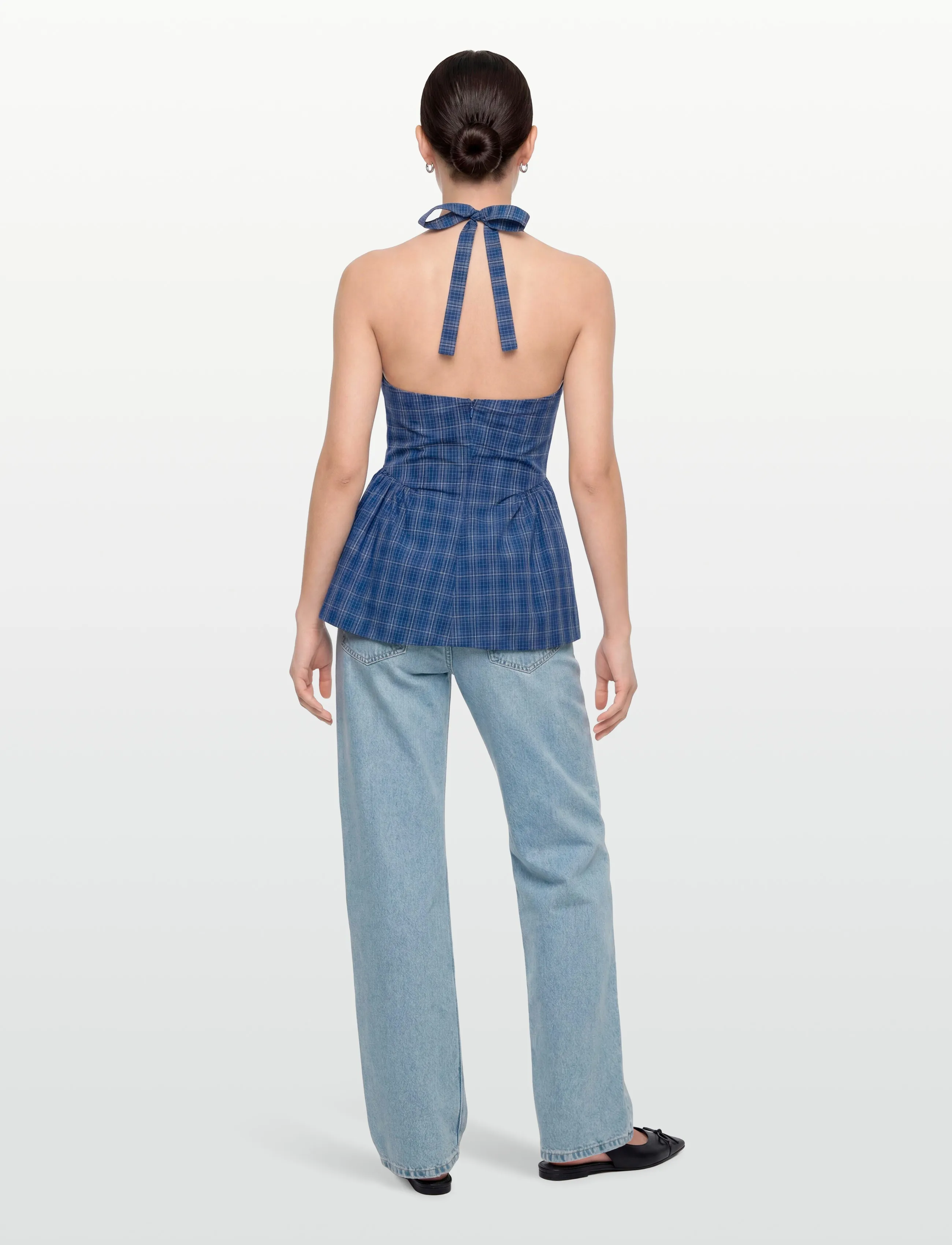 Faithfull The Brand - DEL ROS TOP - Ärmellose tops - flor check - cobalt - 4