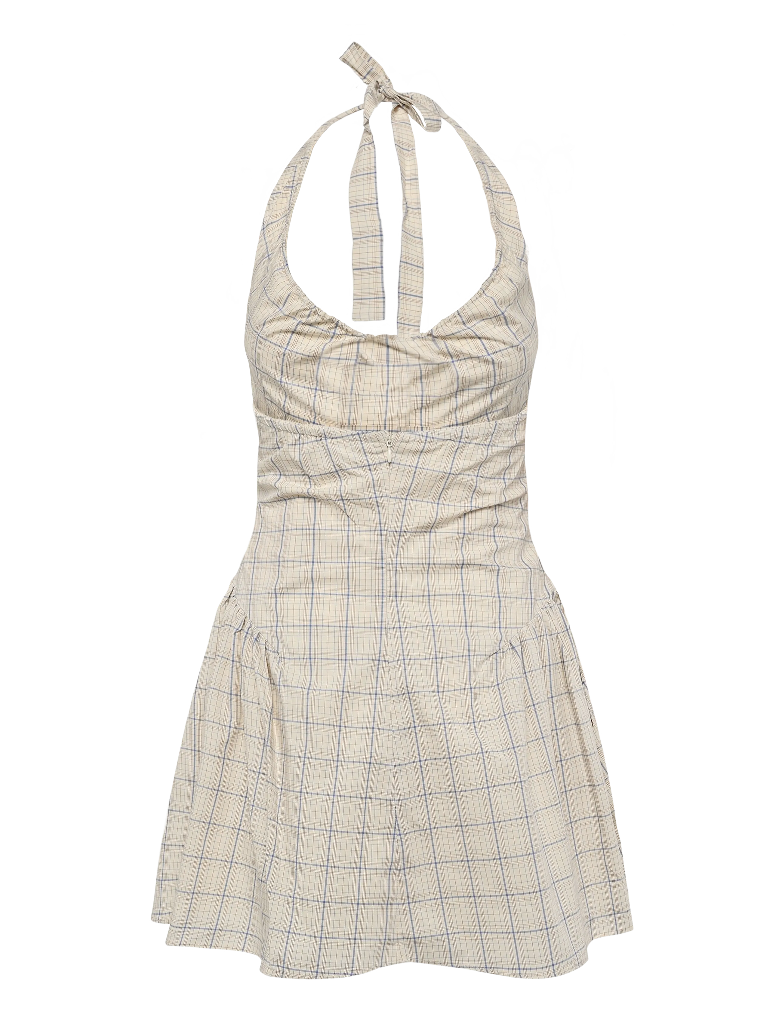 Faithfull The Brand - LOLA MINI DRESS - flor check - antique white - 1