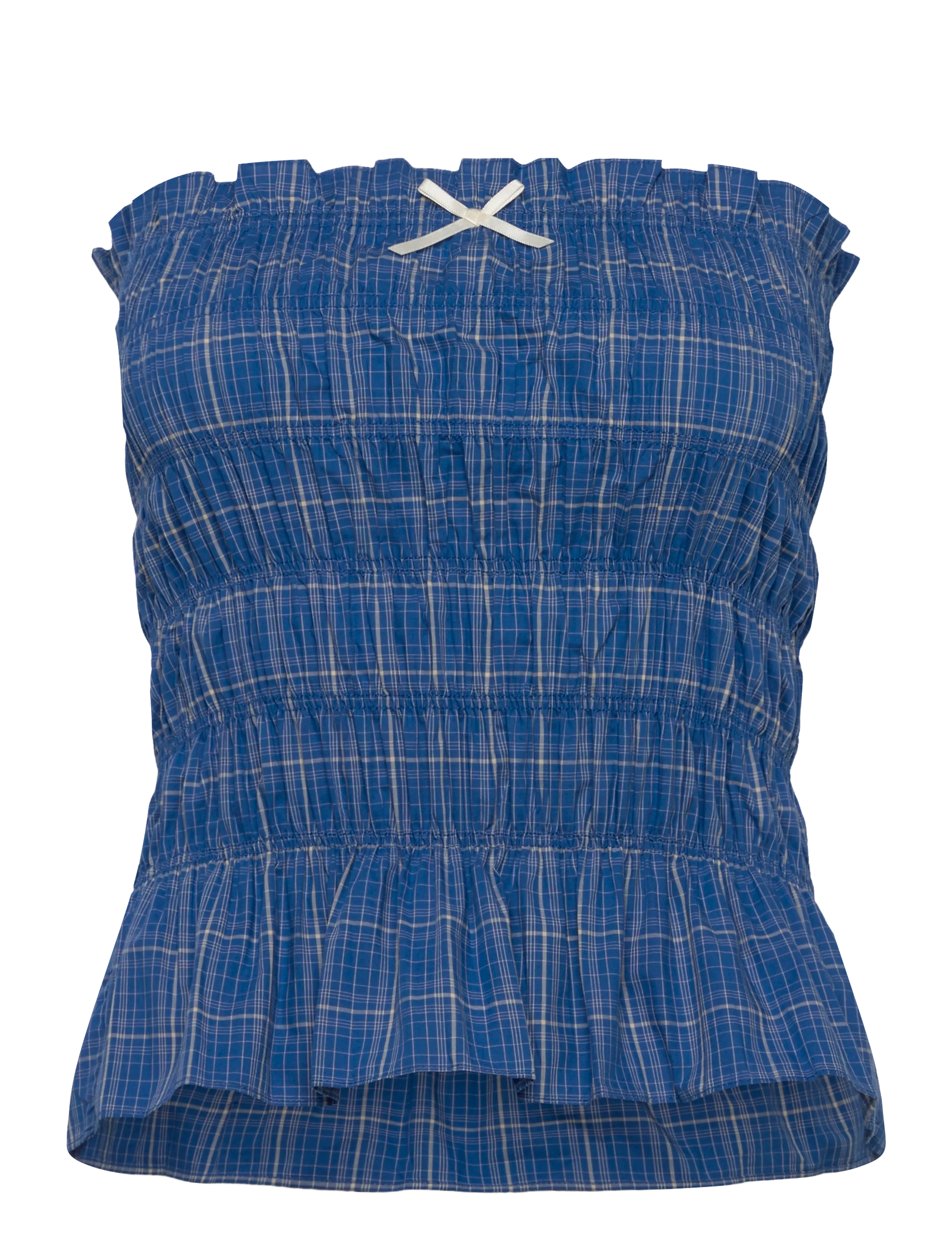Faithfull The Brand LEYA TOP - Faithfull The Brand - FLOR CHECK - COBALT / blue