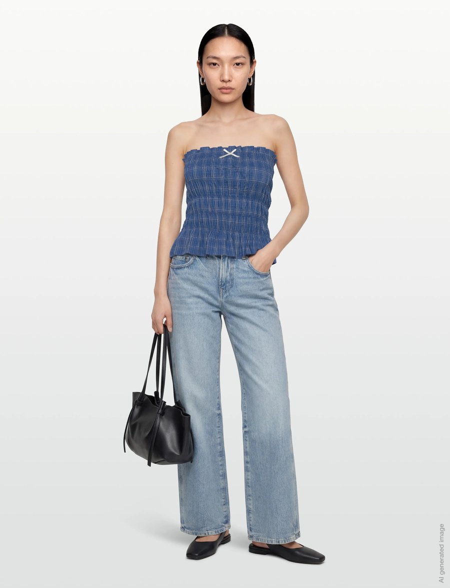 Faithfull The Brand - LEYA TOP - tanktops - flor check - cobalt - 0