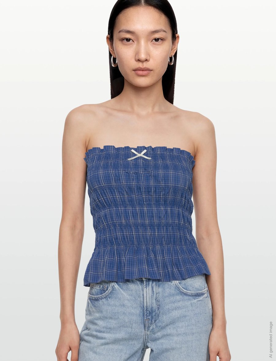Faithfull The Brand - LEYA TOP - tanktops - flor check - cobalt - 3