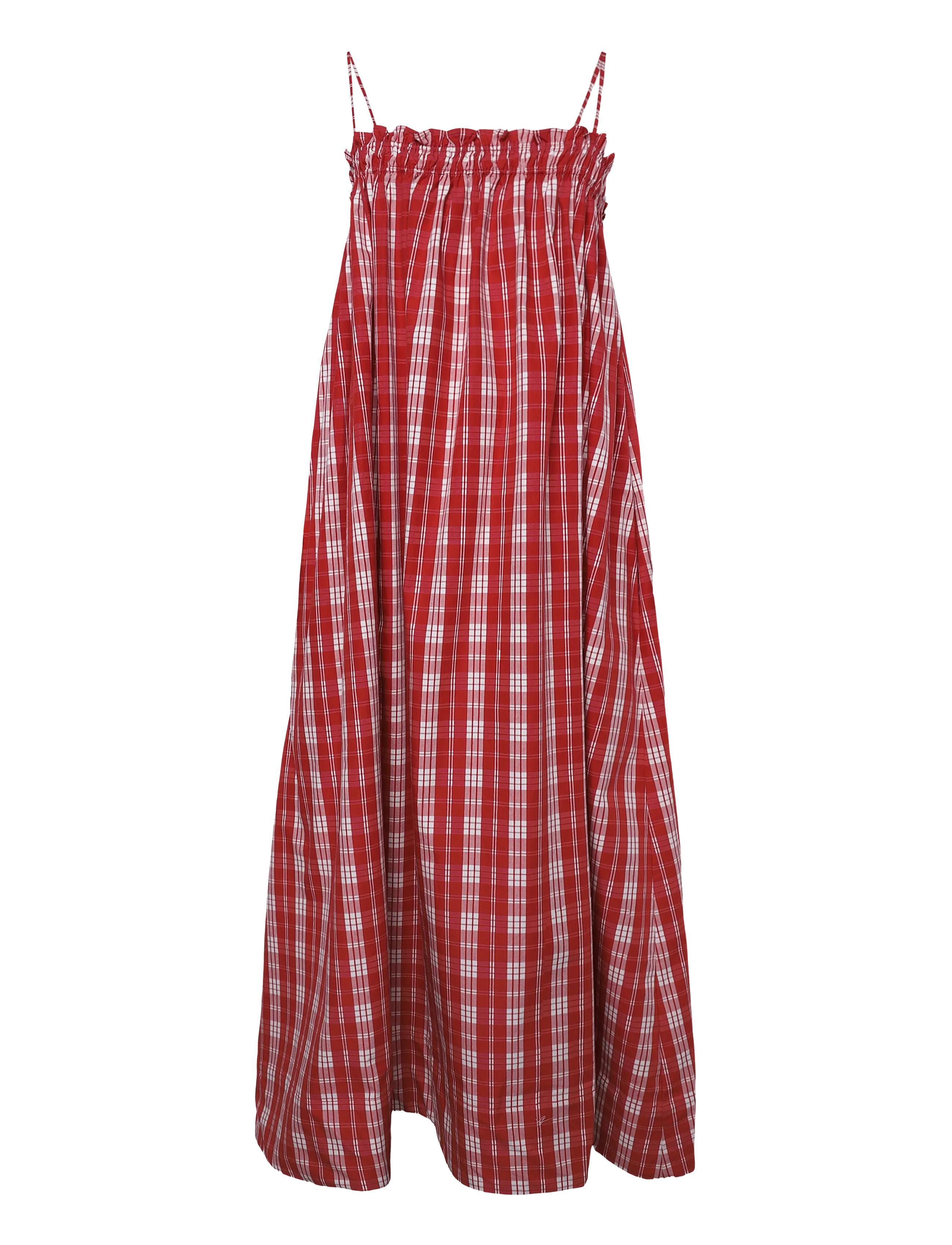 Faithfull The Brand GERTA MIDI DRESS - Kleidid - INES CHECK TERRA ROSSO / red