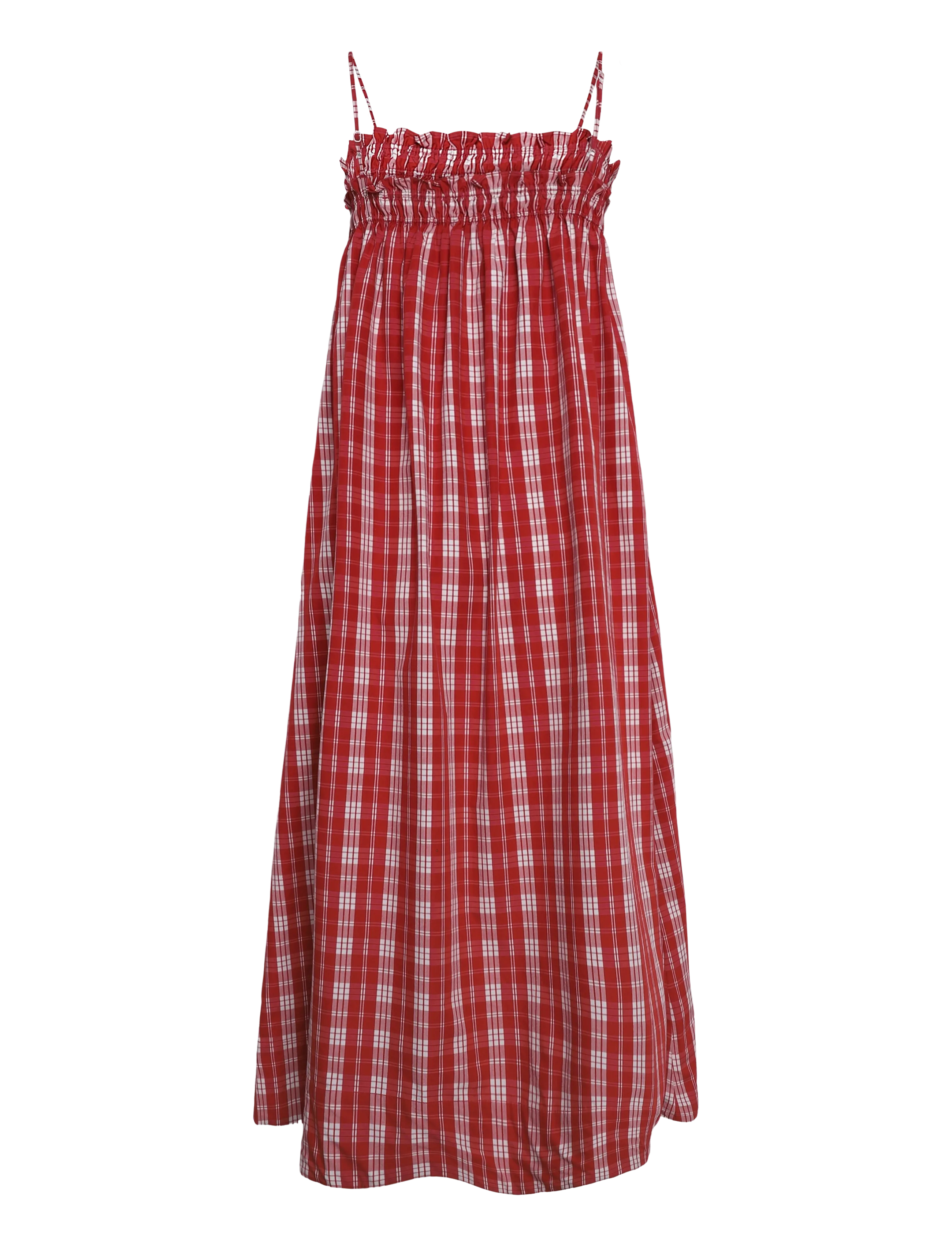 Faithfull The Brand - GERTA MIDI DRESS - ines check terra rosso - 1
