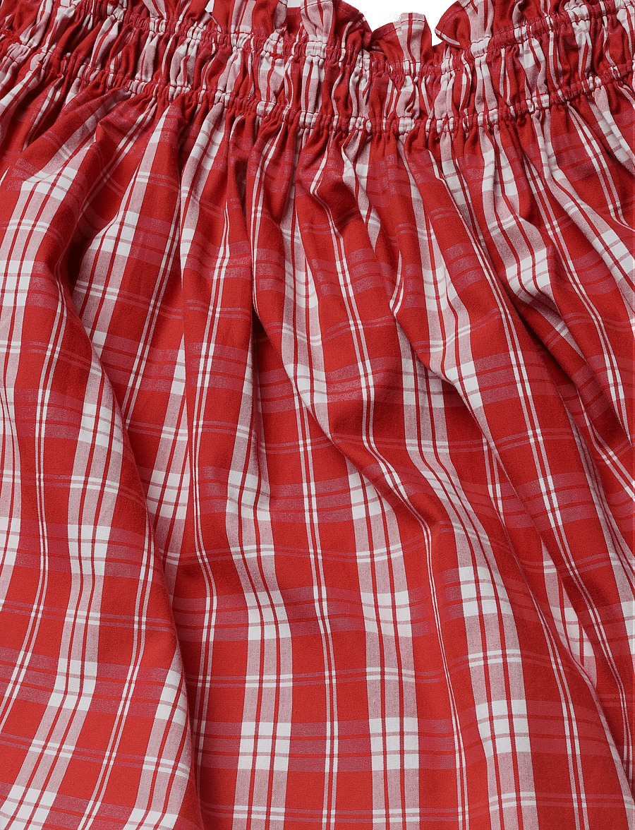 Faithfull The Brand - GERTA MIDI DRESS - ines check terra rosso - 3