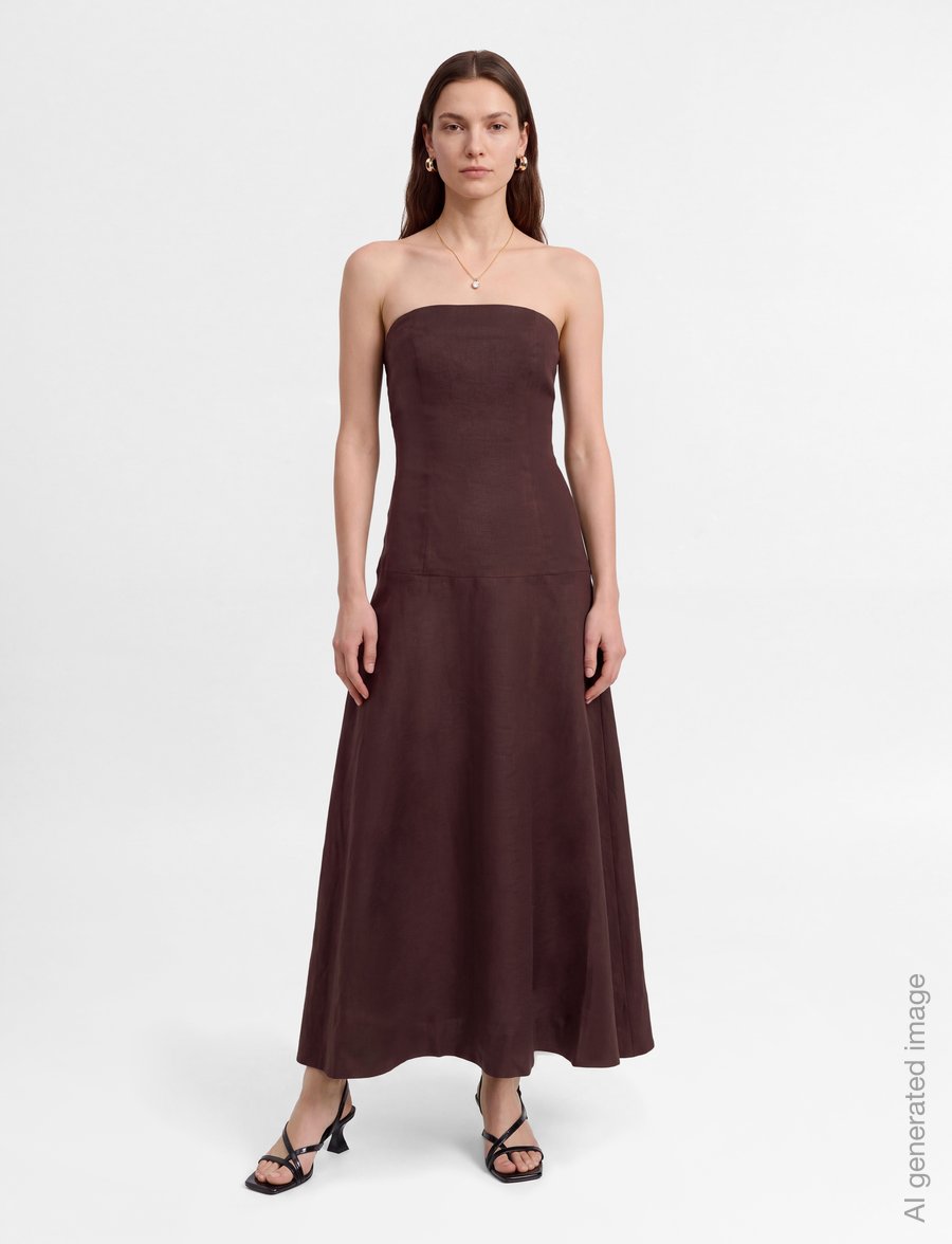 Faithfull The Brand - LOUNA MIDI DRESS - summer dresses - port - 0