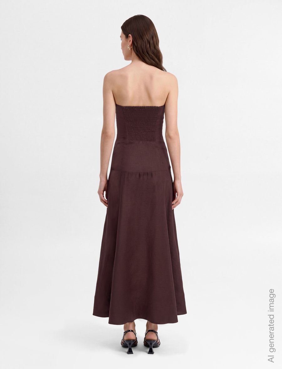 Faithfull The Brand - LOUNA MIDI DRESS - summer dresses - port - 4